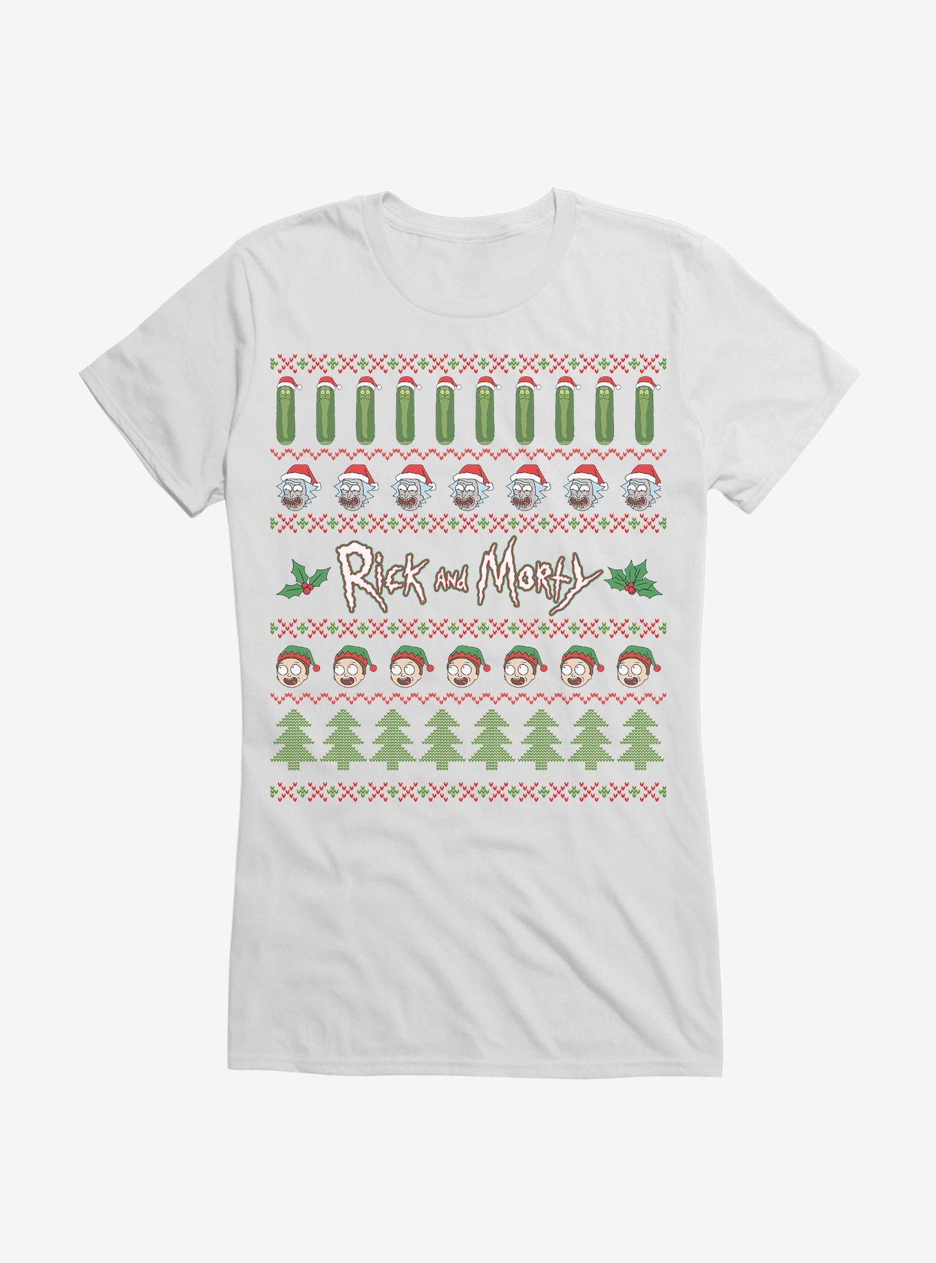 Rick And Morty Pickle Rickmas Sweater Girls T-Shirt, , hi-res