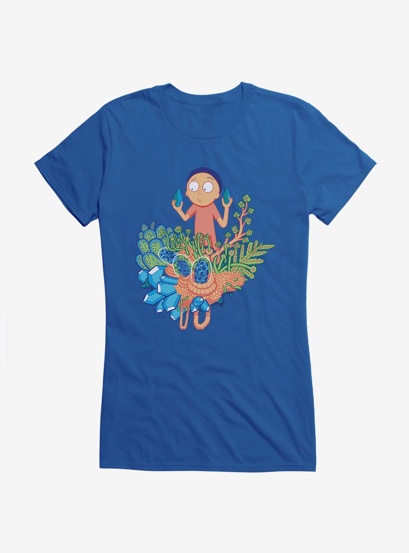 Rick And Morty Plants Morty Girls T-Shirt, ROYAL, hi-res