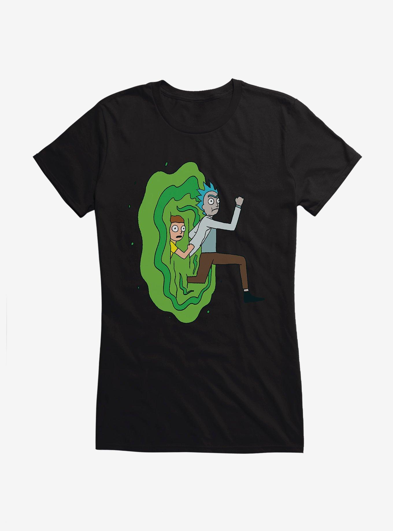 Rick And Morty Portal Run Girls T-Shirt, BLACK, hi-res
