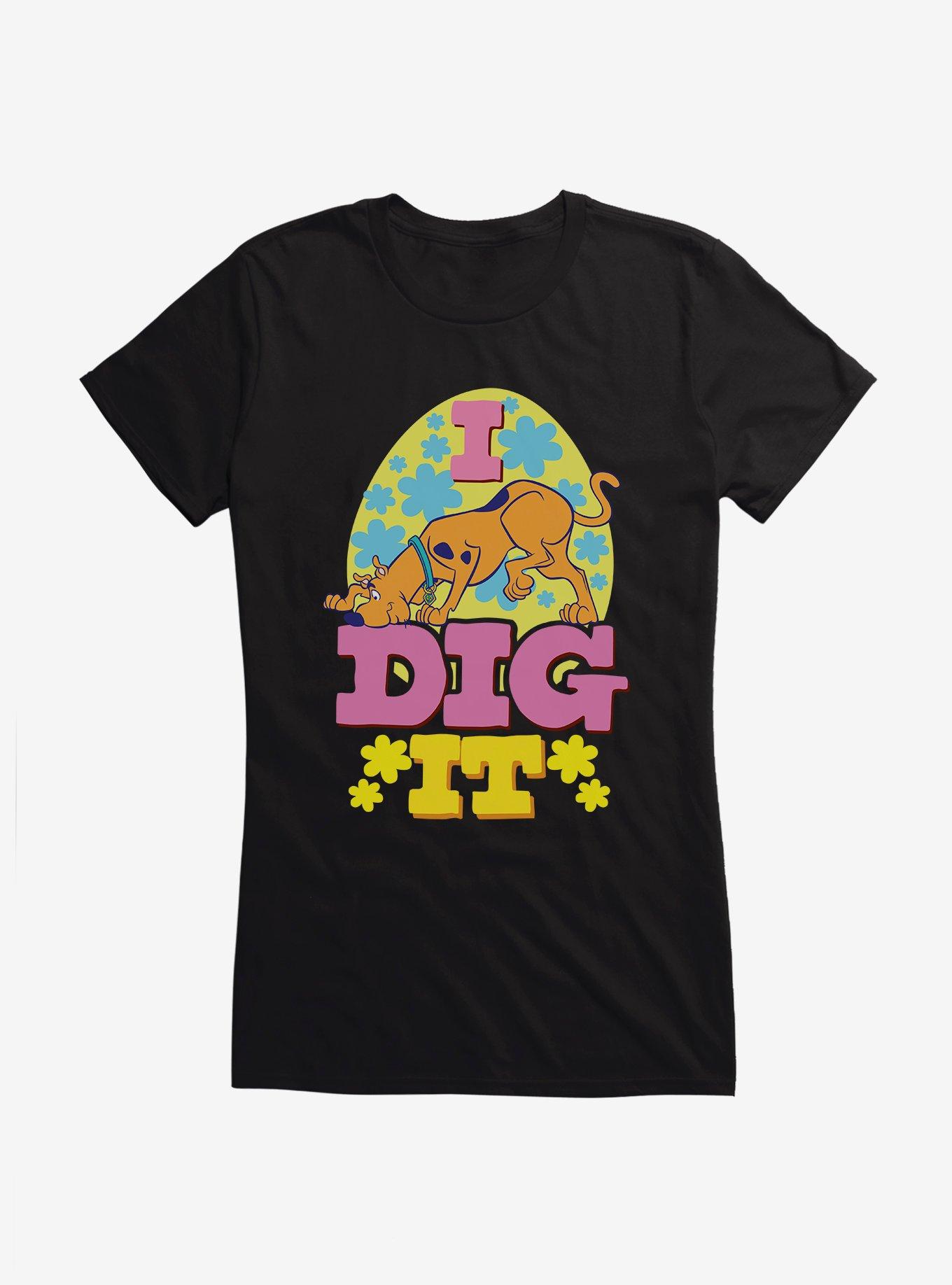 Scooby-Doo I Dig It Flowers Girls T-Shirt, BLACK, hi-res