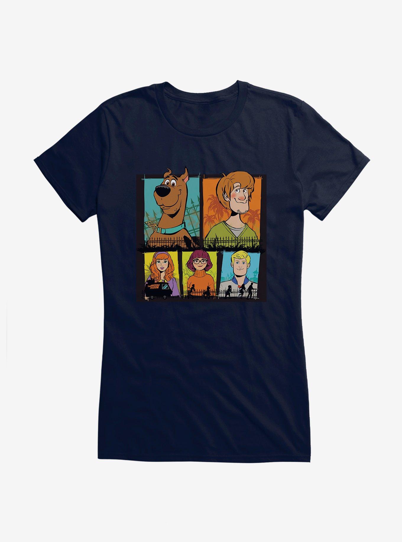 Scooby-Doo Shaggy, Velma, Fred And Daphne Girls T-Shirt, NAVY, hi-res