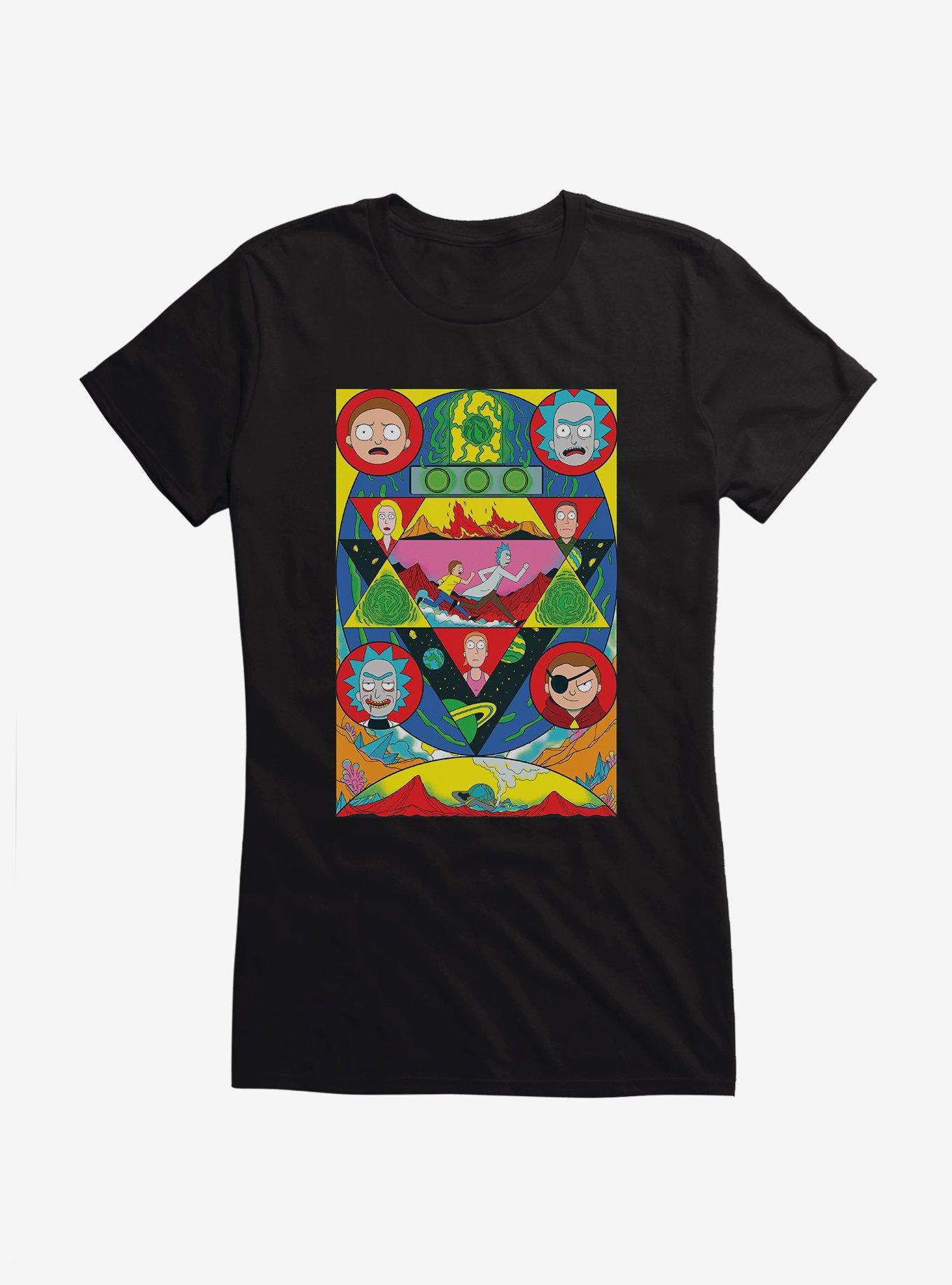 Rick And Morty Abstract Poster Girls T-Shirt, , hi-res