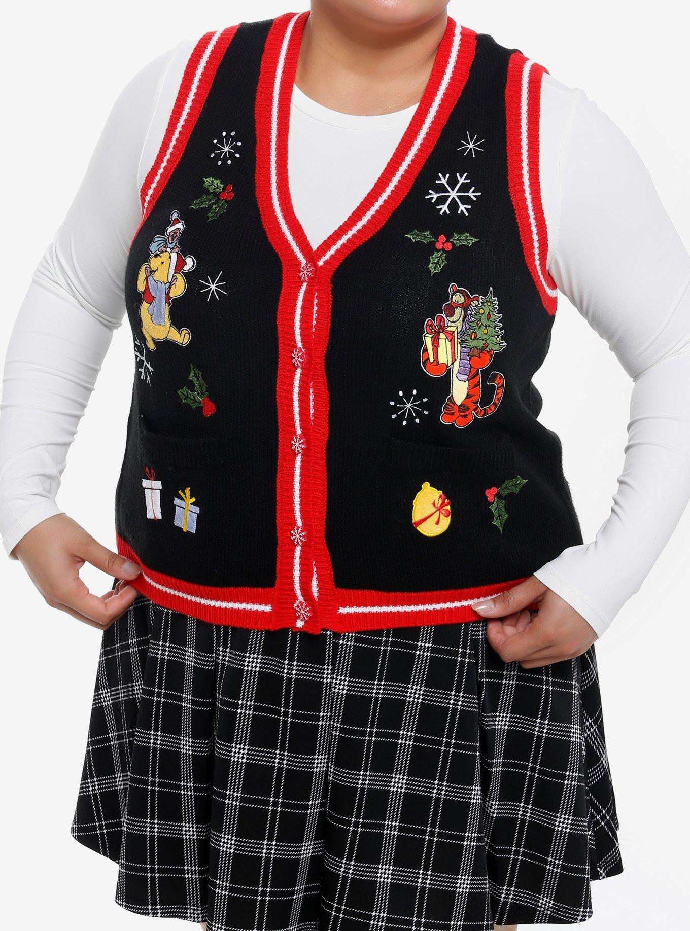 Disney Winnie The Pooh Holiday Sweater Vest Plus Size, , hi-res