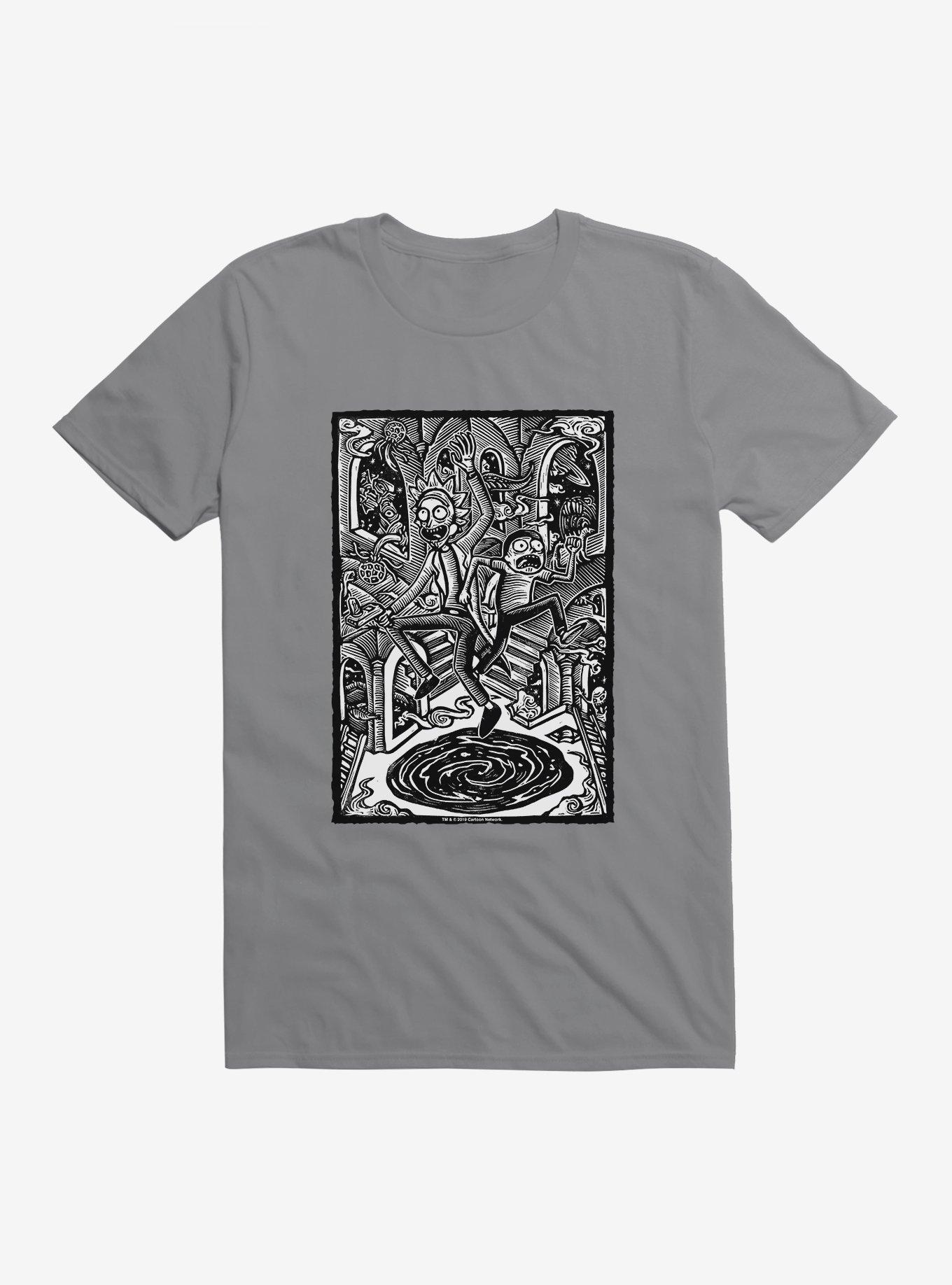 Rick and Morty Portal Problems T-Shirt, STORM GREY, hi-res