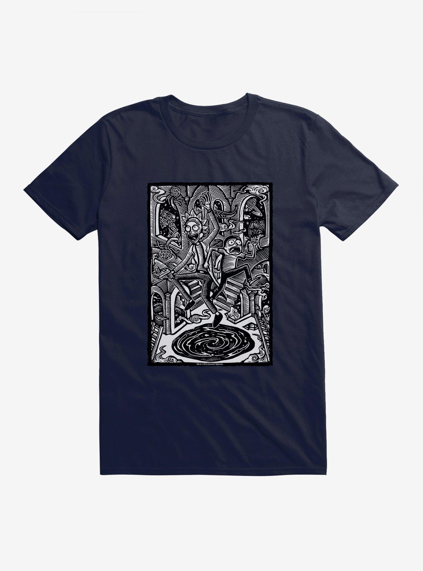 Rick and Morty Portal Problems T-Shirt, NAVY, hi-res