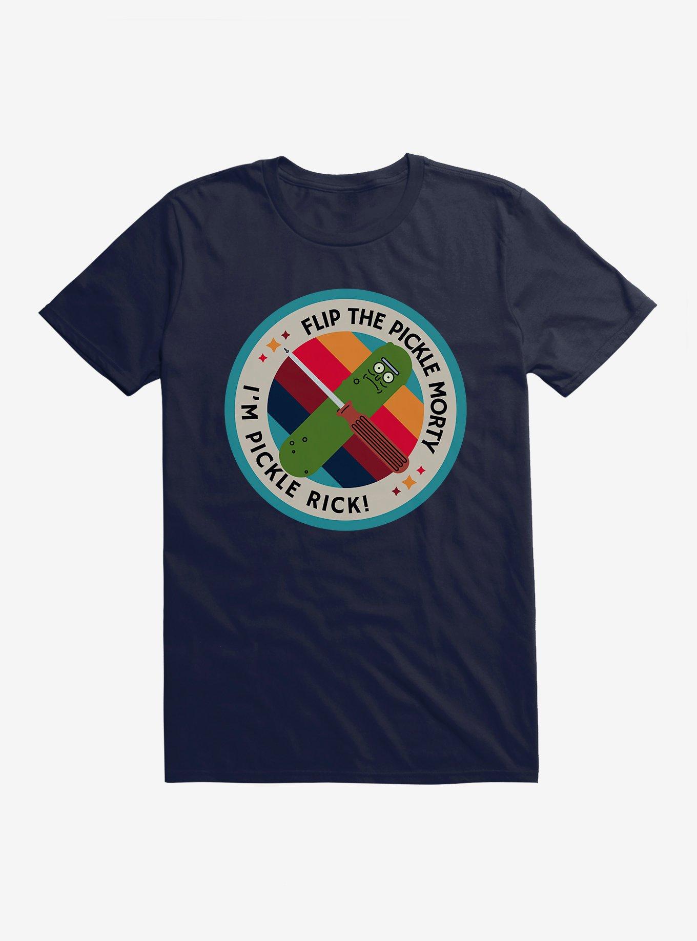 Rick And Morty Flip The Pickle T-Shirt, NAVY, hi-res