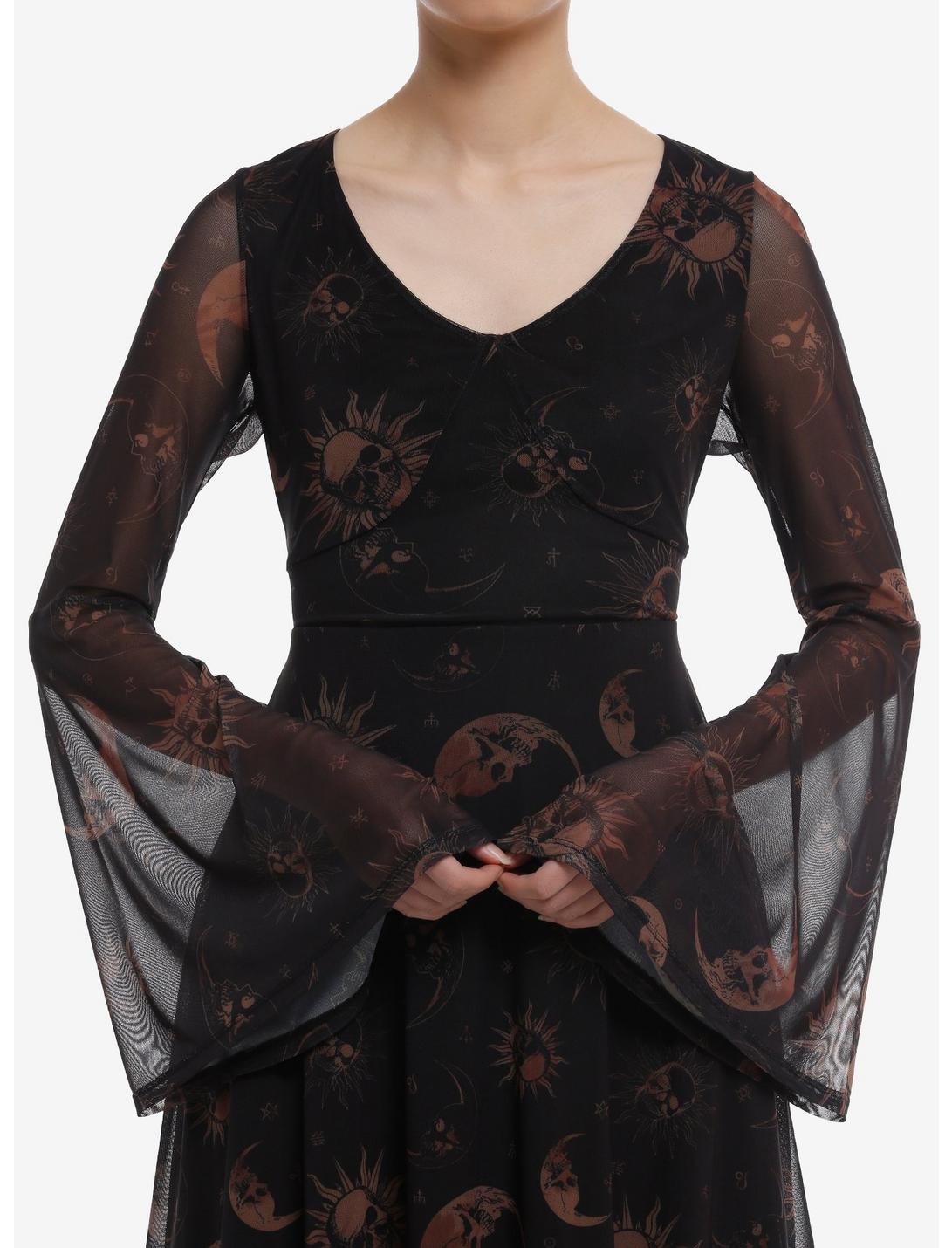 Cosmic Aura Skull Celestial Mesh Bell-Sleeve Dress | Hot Topic Cosmic Aura Skull Celestial Mesh Bell-Sleeve Dress | Hot Topic