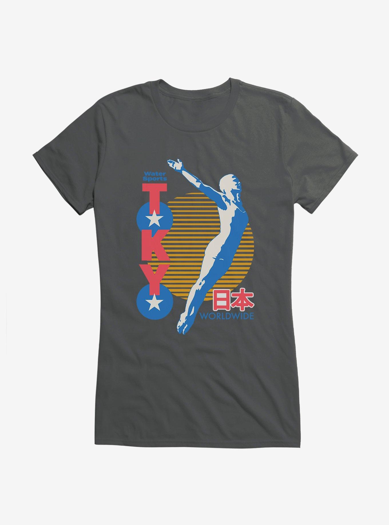 Olympic Water Sports Tokyo Worldwide Girls T-Shirt, CHARCOAL, hi-res