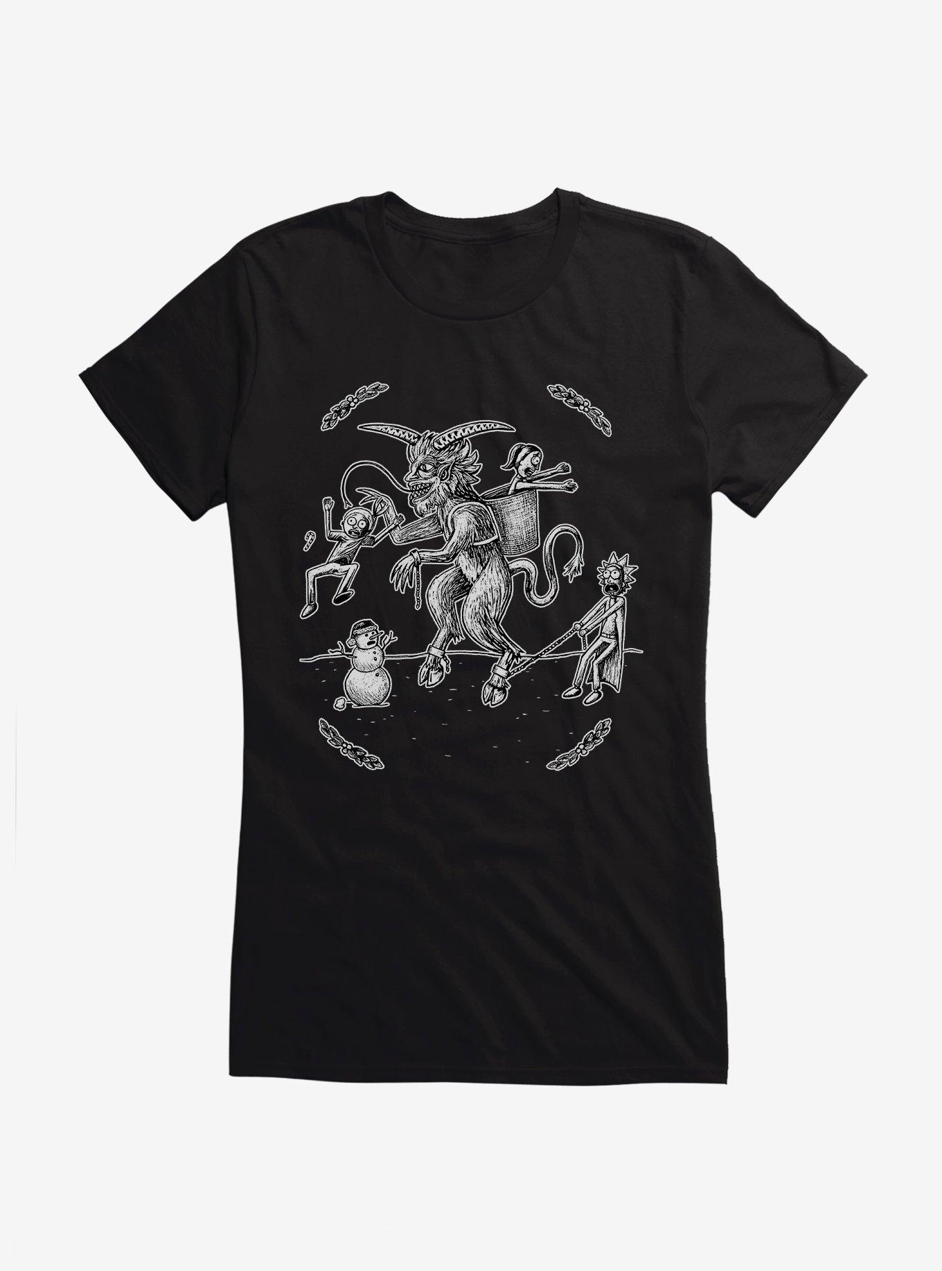 Rick And Morty Krampus Girls T-Shirt, BLACK, hi-res