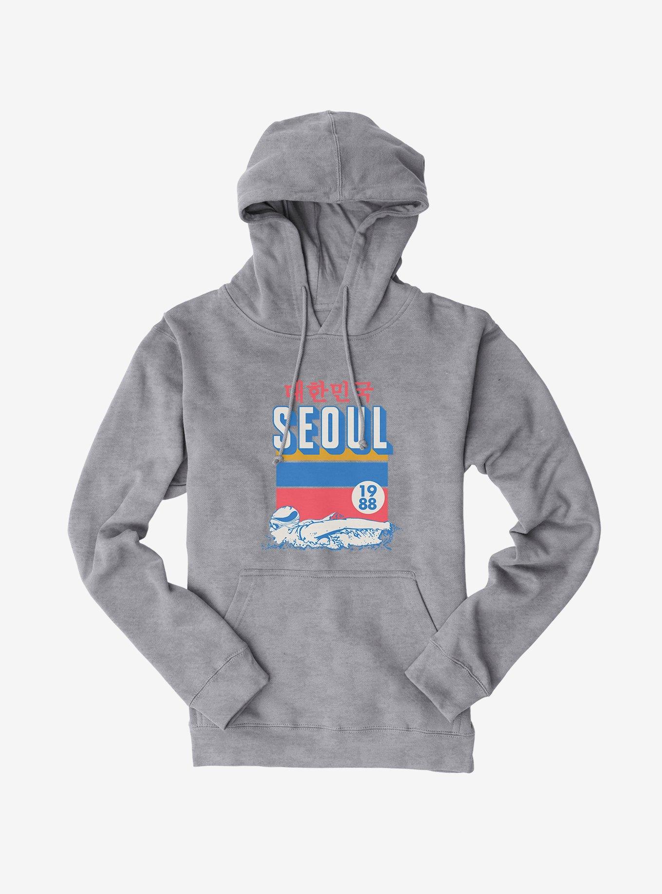 Olympic Swimming Seoul 1988 Hoodie, HEATHER GREY, hi-res