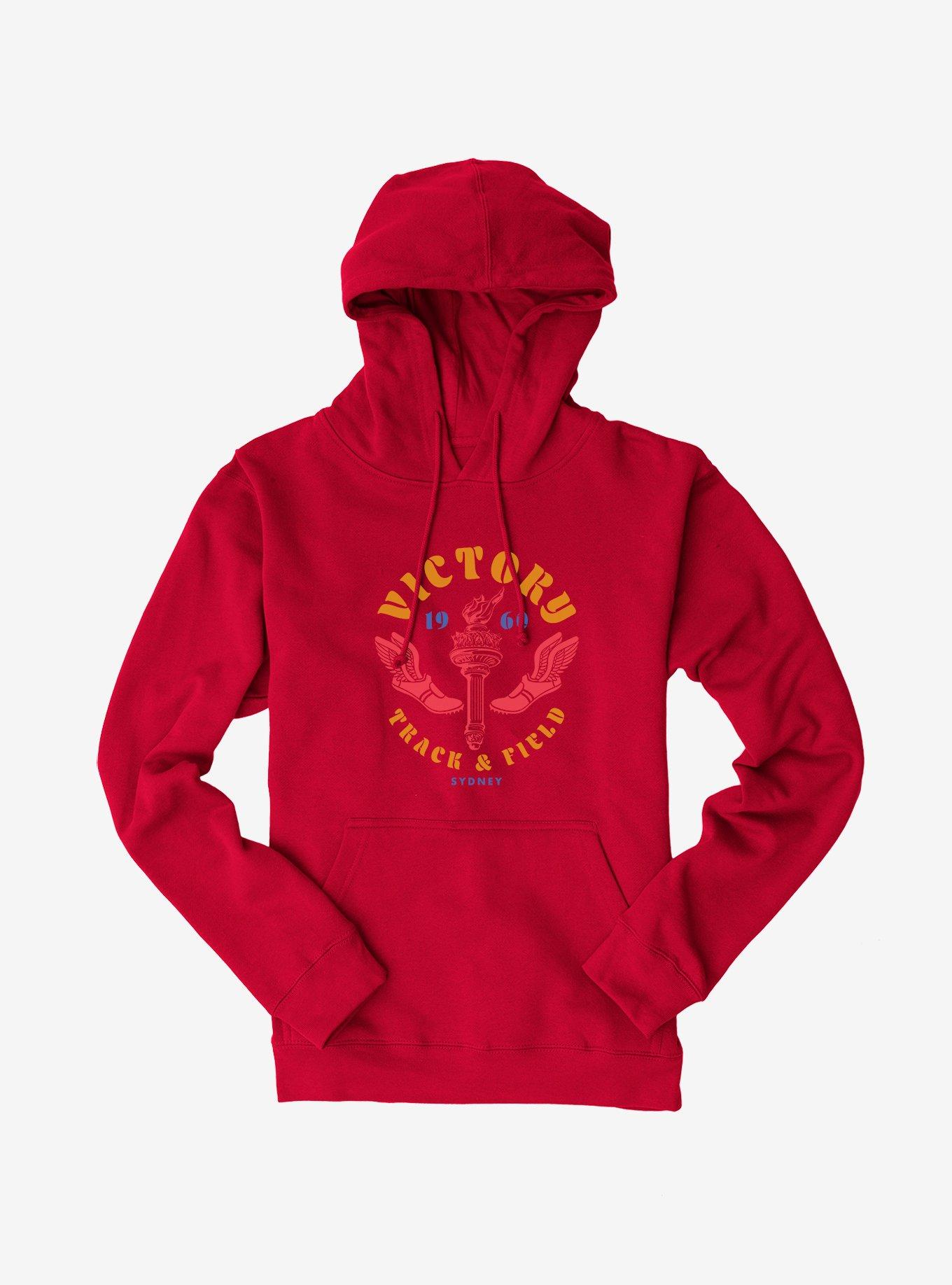 Olympic Track & Field Victory Sydney 1960 Hoodie, RED, hi-res