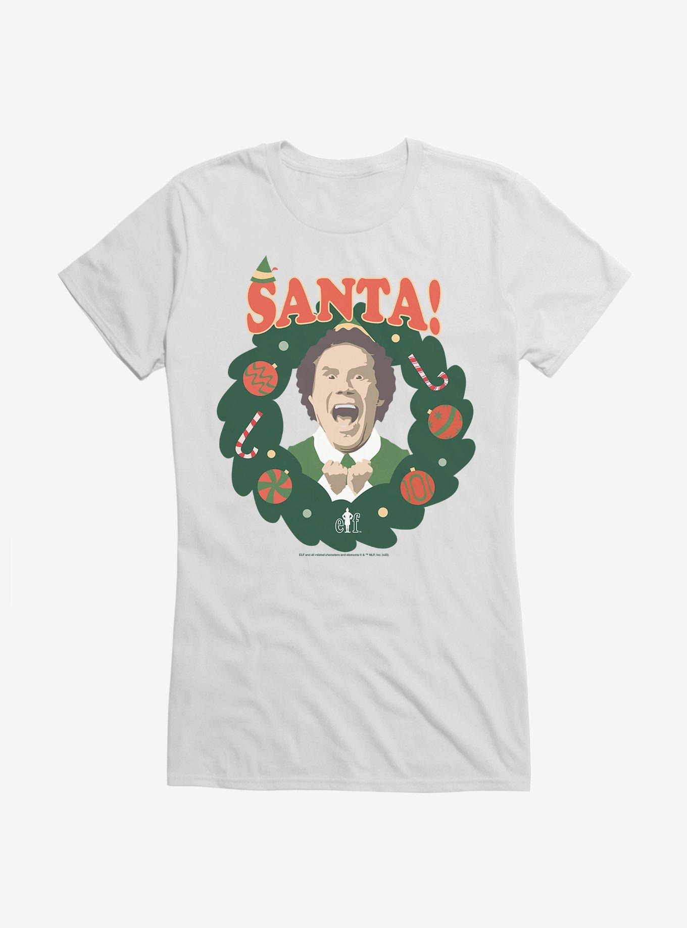 Elf Santa Buddy Wreathe Girls T-Shirt