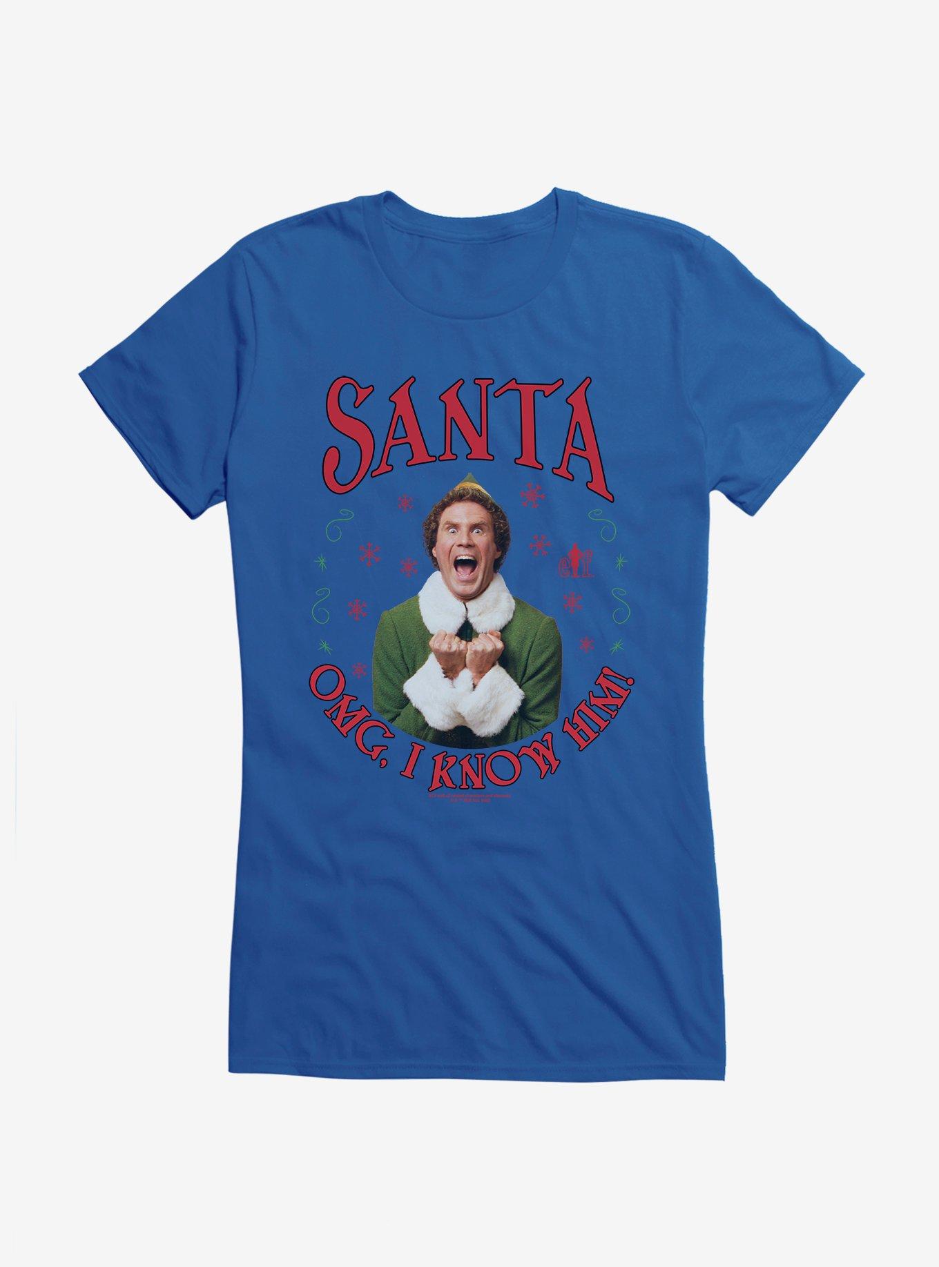 Elf Santa OMG, I Know Him! Girls T-Shirt, , hi-res