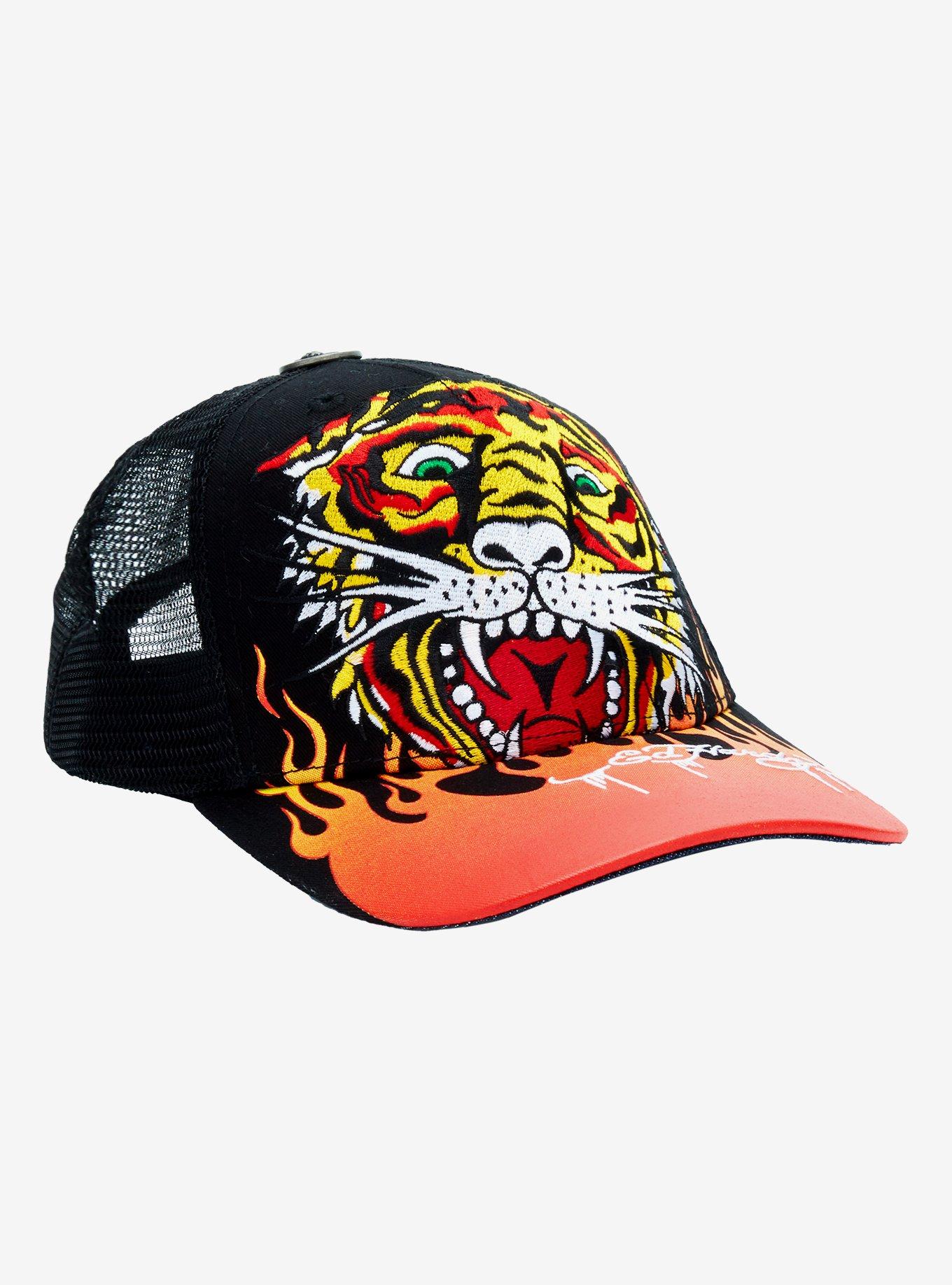 Ed Hardy Tiger Flames Trucker Hat, , hi-res