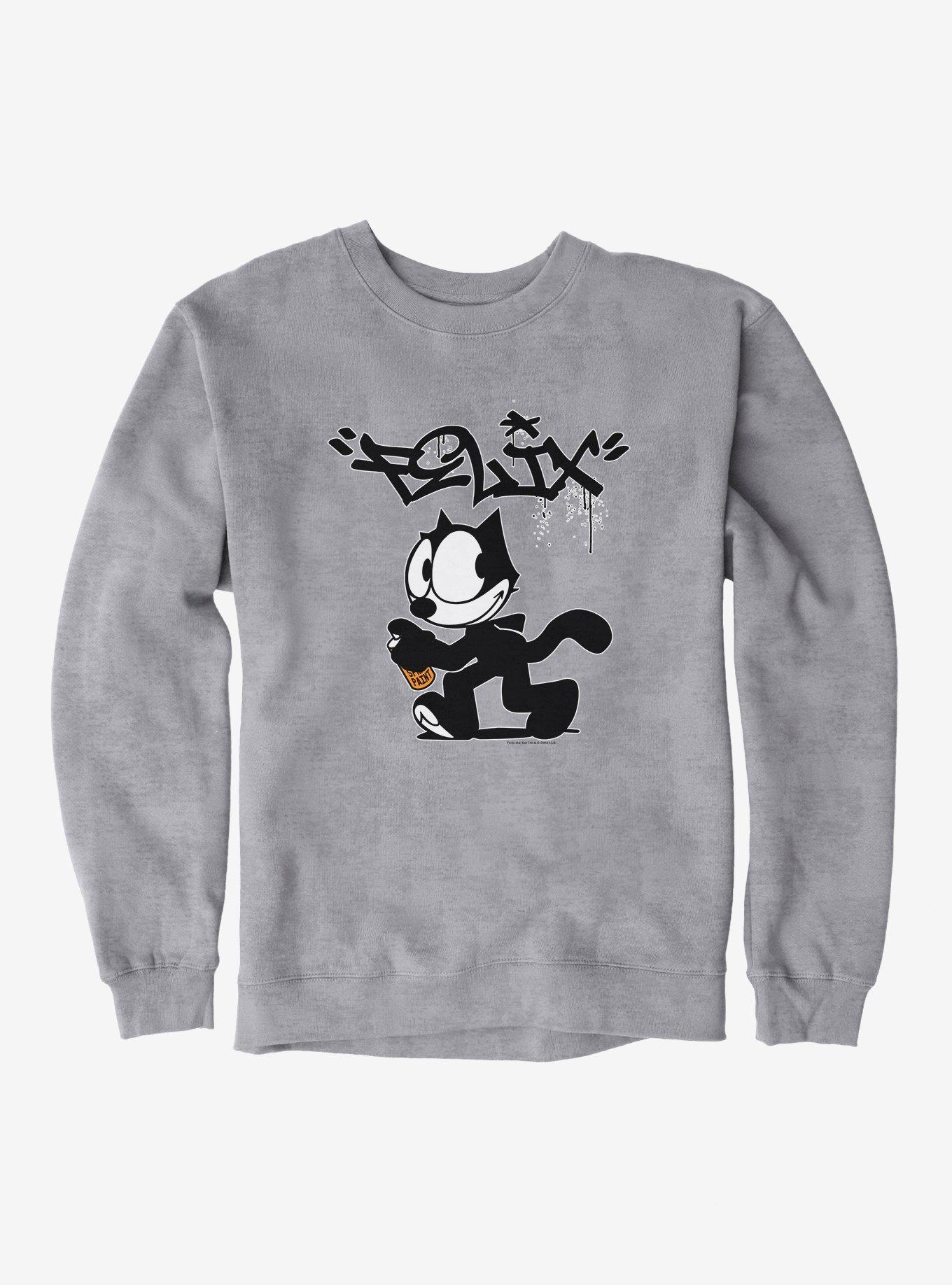Felix The Cat Spray Painting Felix Sweatshirt, SPORT GRAY, hi-res