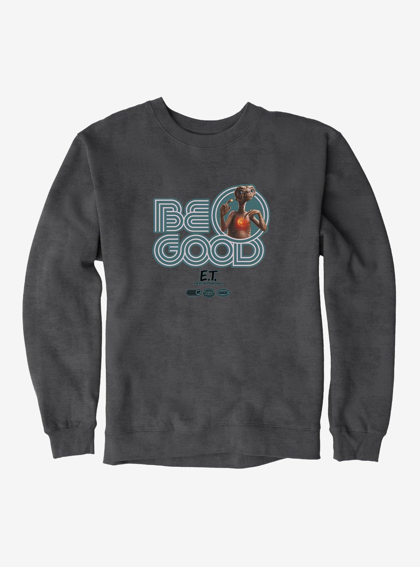 E.T. 40th Anniversary Be Good Bold Striped Font Teal Sweatshirt, , hi-res