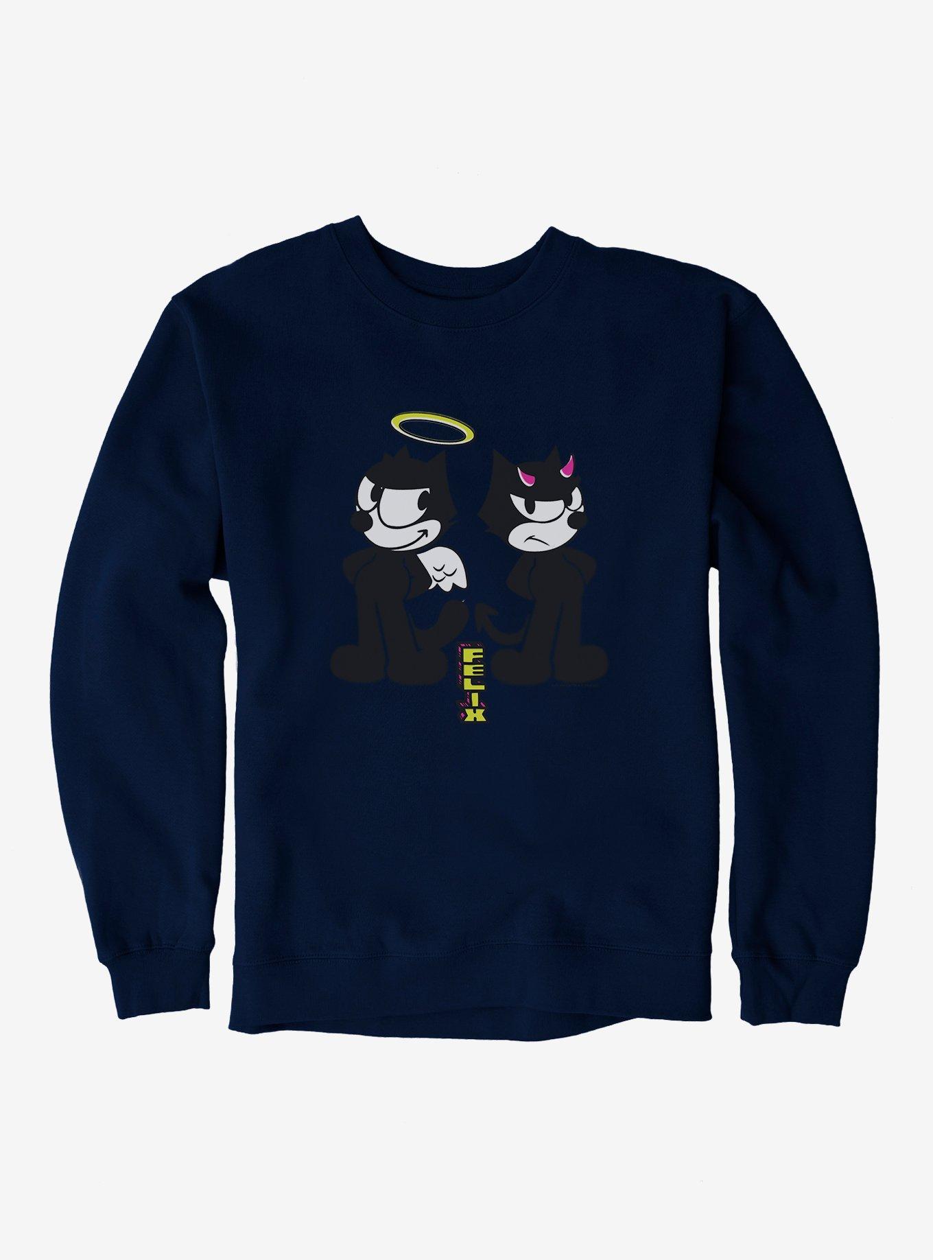 Felix The Cat Good And Evil Felix Sweatshirt, NAVY, hi-res
