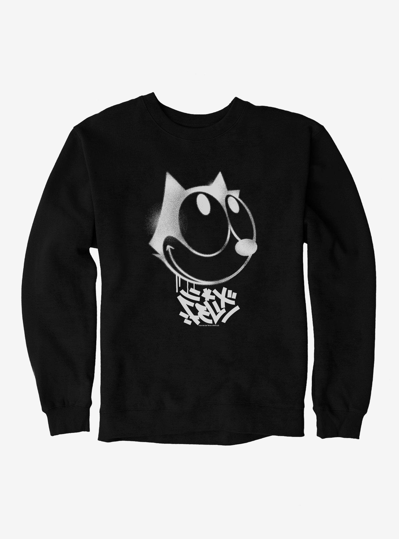 Felix The Cat Graffiti Art Smiling Felix Sweatshirt, BLACK, hi-res