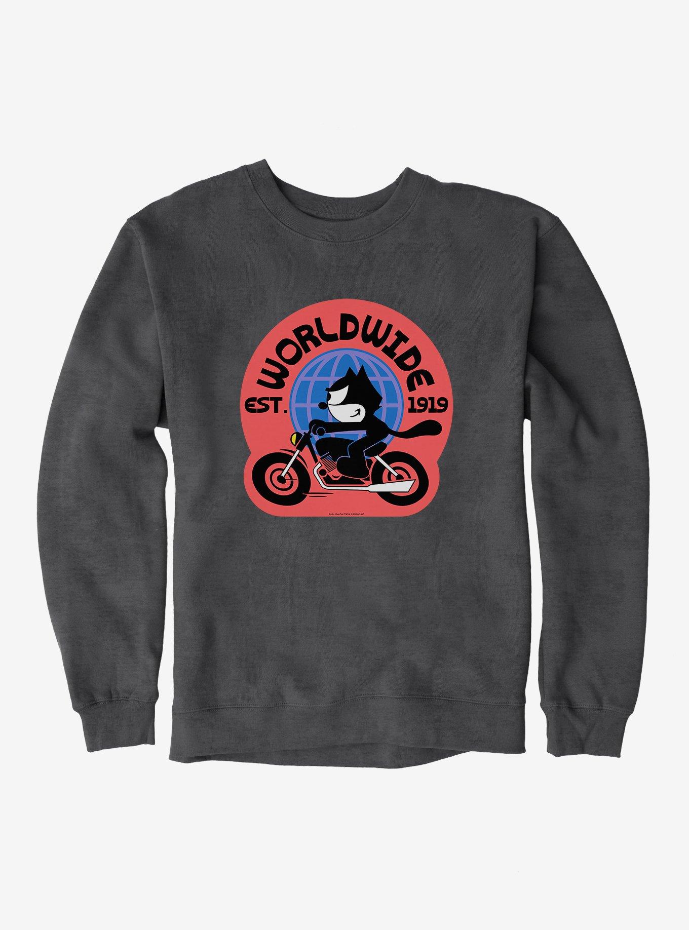 Felix The Cat Worldwide Motorcycle Felix Sweatshirt, , hi-res