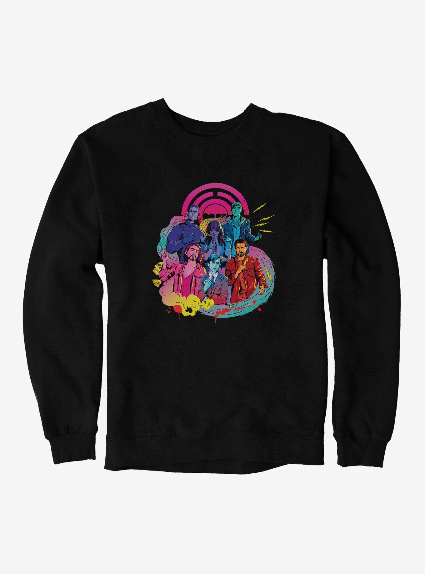 Umbrella Academy Multicolor Art Sweatshirt, BLACK, hi-res