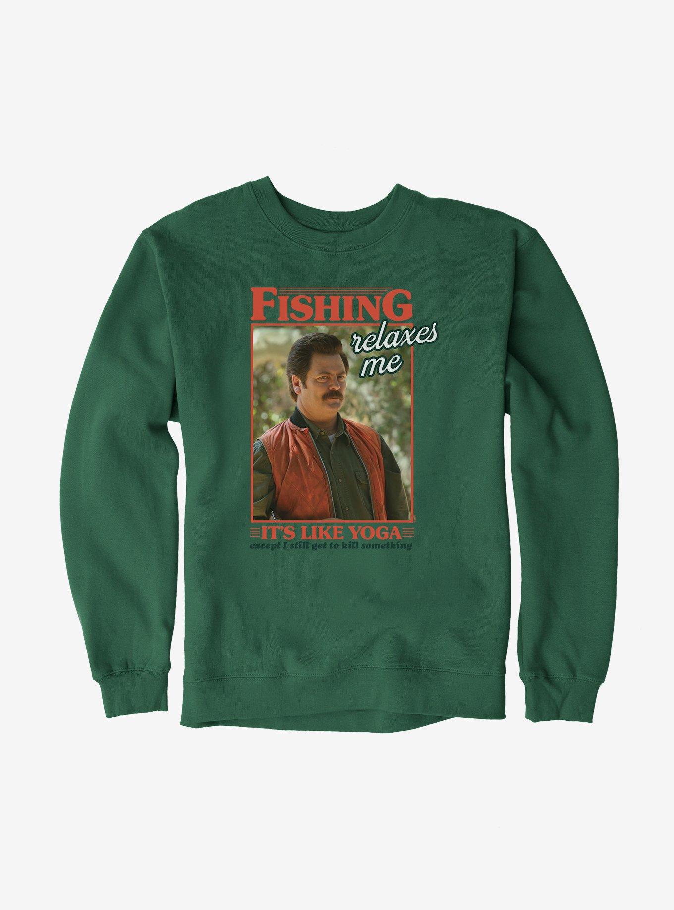 Parks And Recreation Fishing Like Yoga Sweatshirt, , hi-res