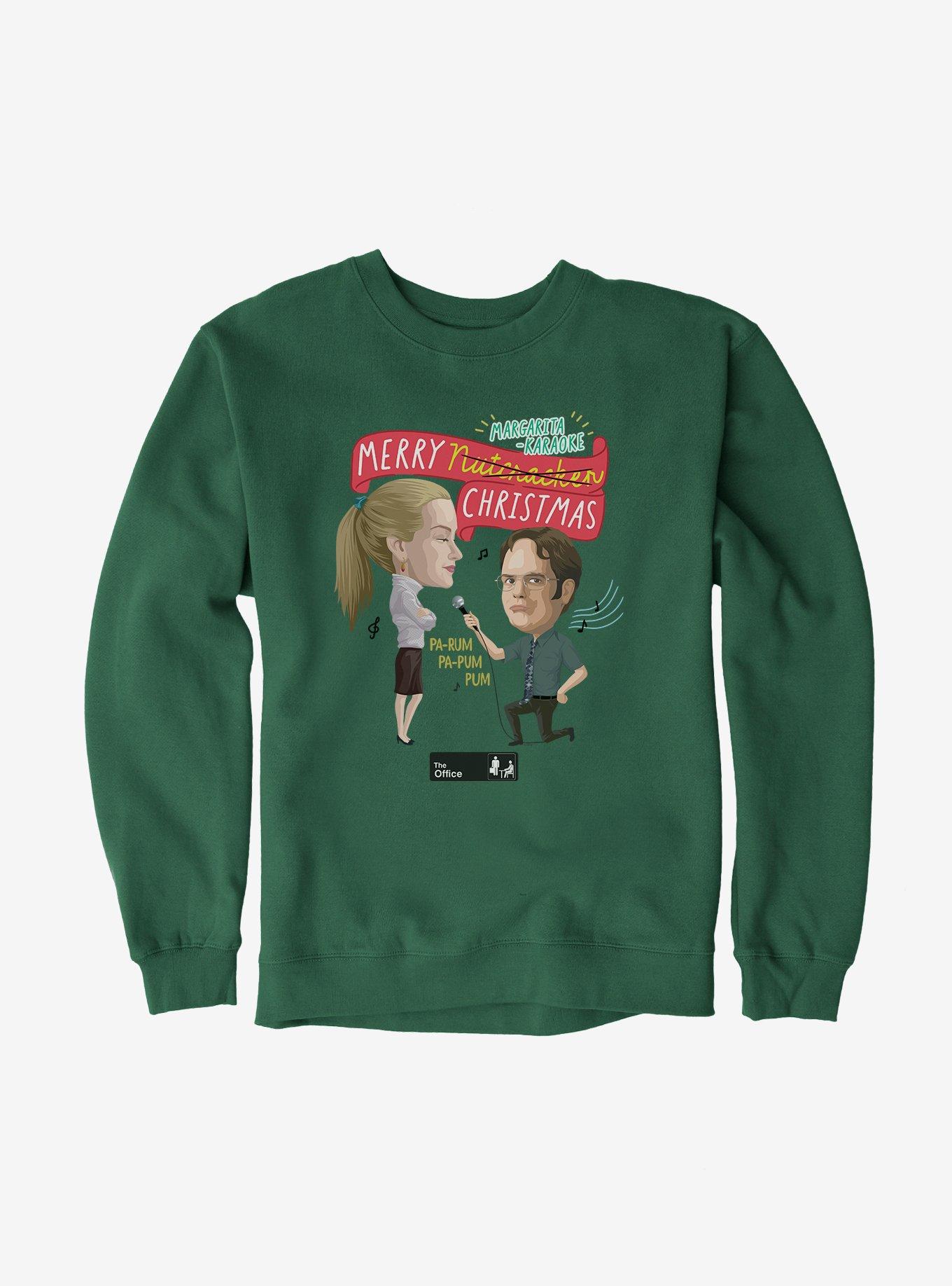 The Office Margarita-Karaoke Christmas Sweatshirt, FOREST GREEN, hi-res