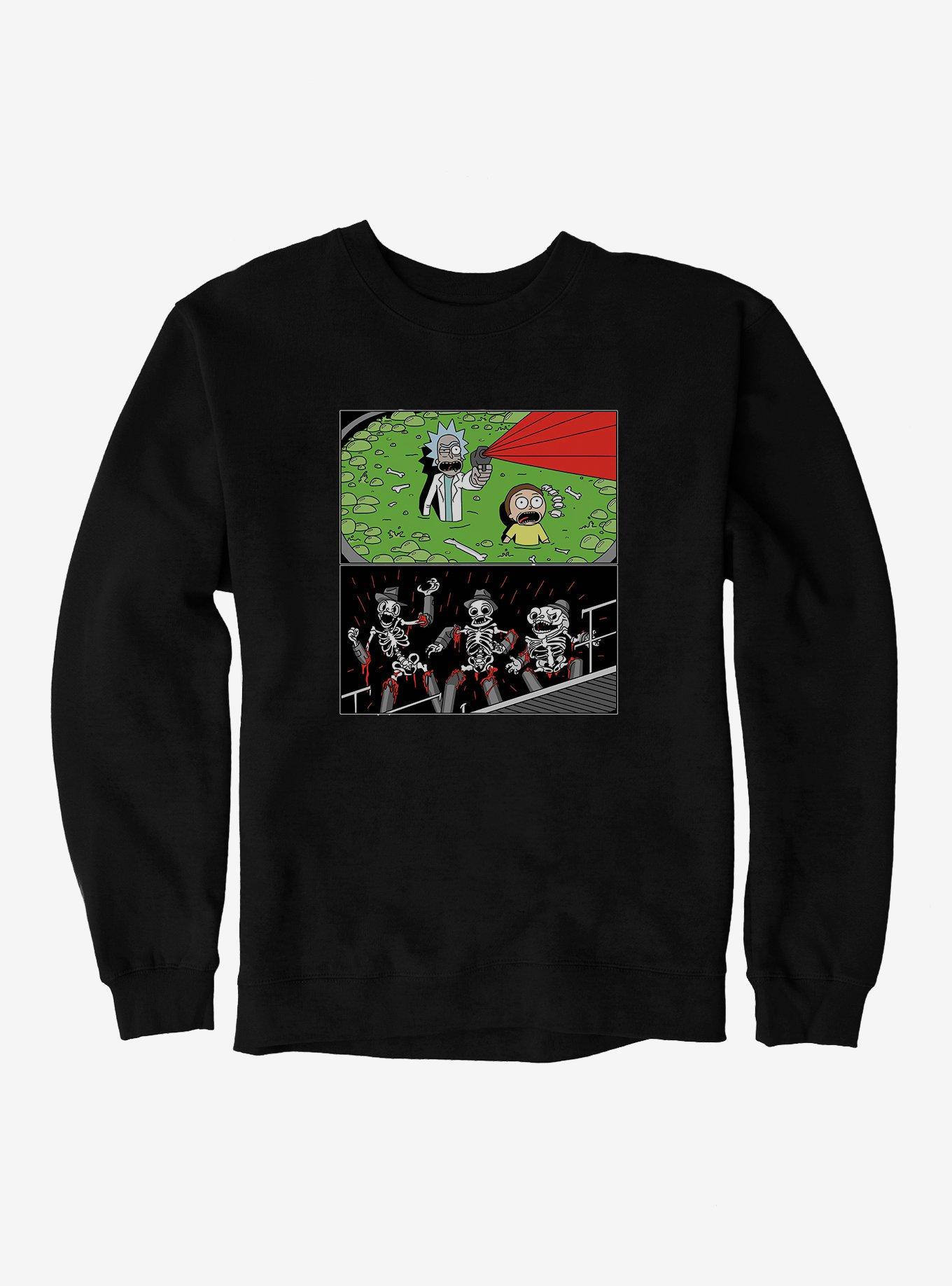 Rick And Morty Melting Flesh Sweatshirt, BLACK, hi-res