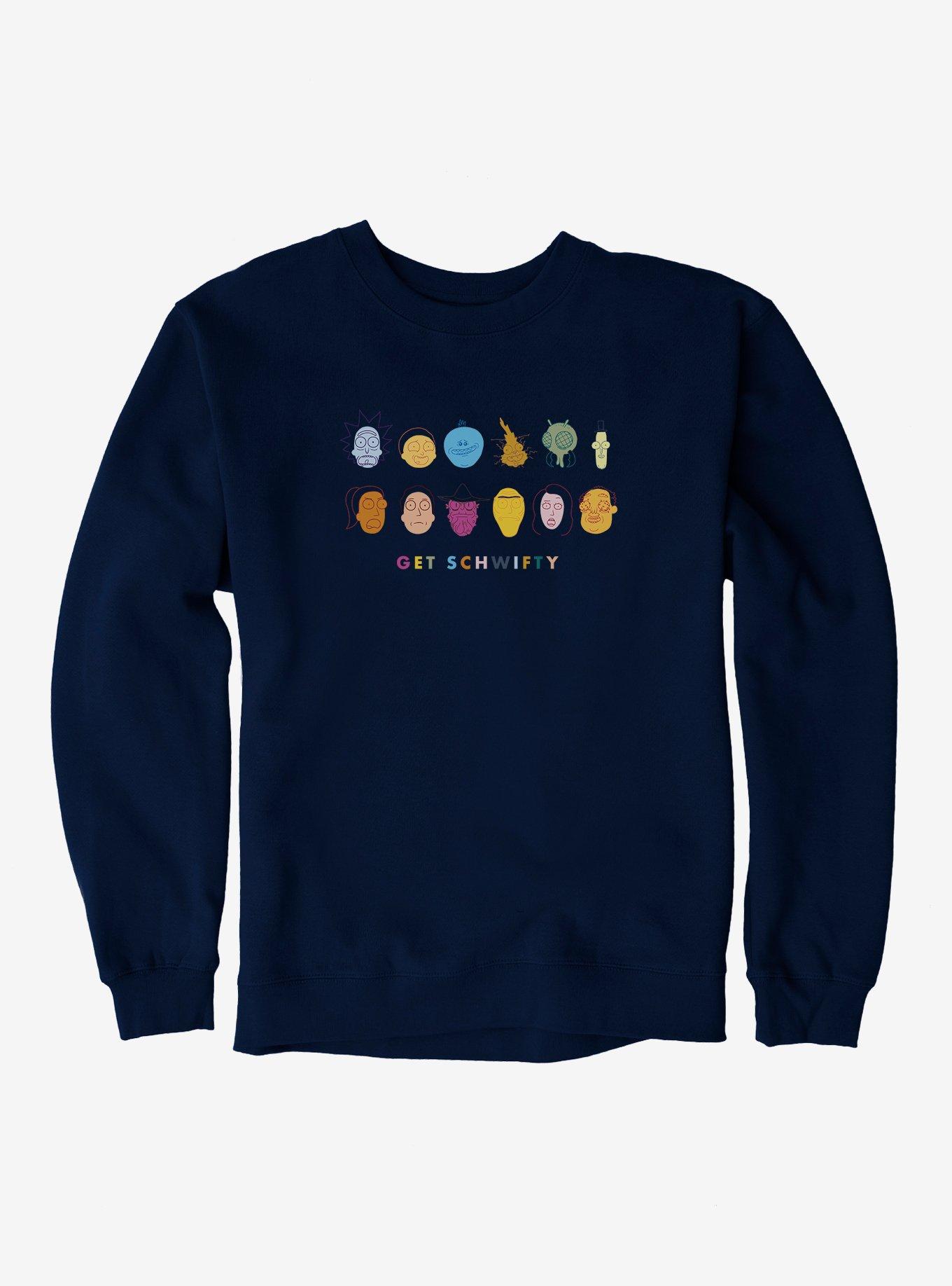 Rick And Morty Shwifty Faces Sweatshirt, , hi-res