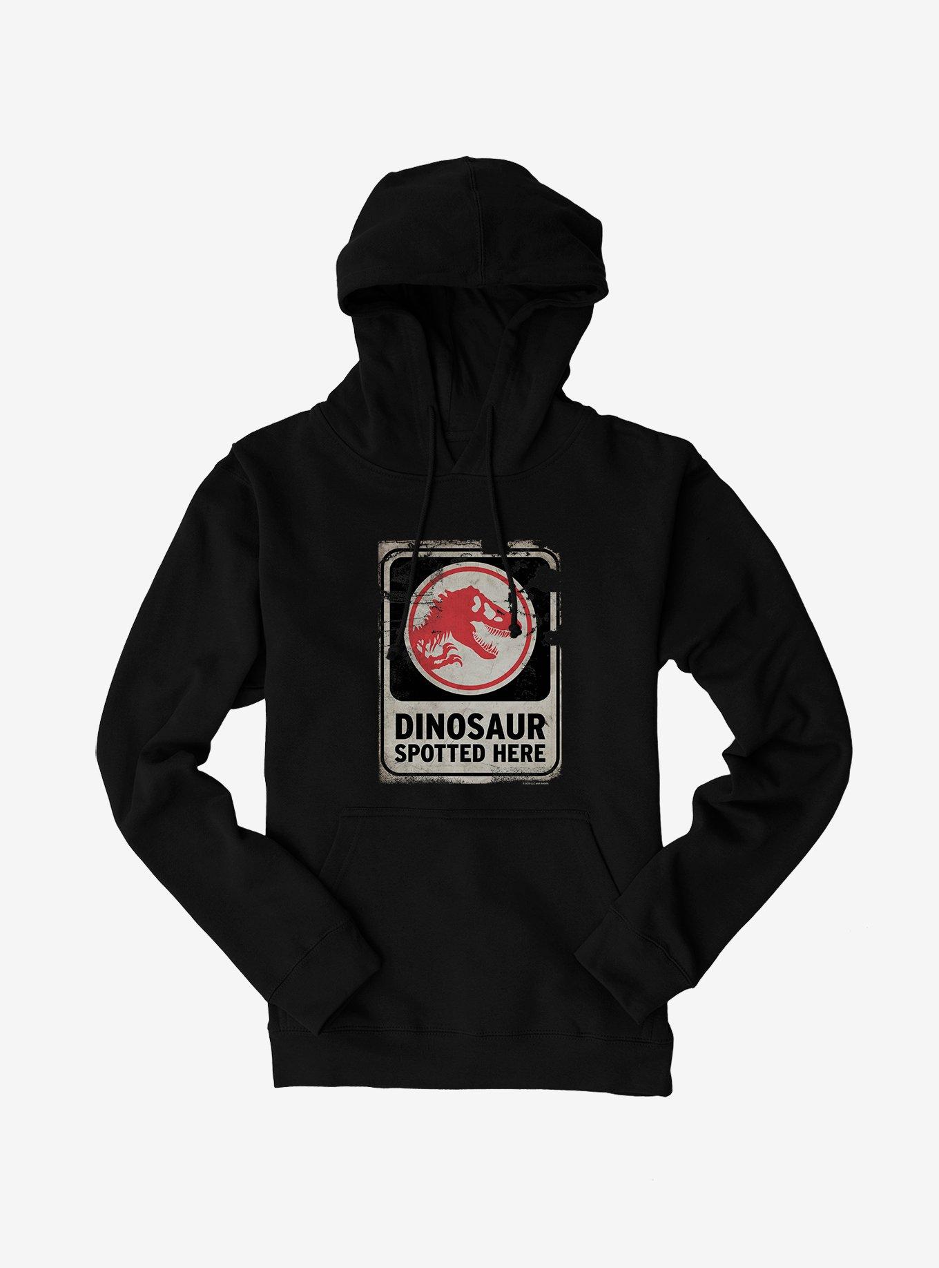 Jurassic World Dominion Dinosaur Spotted Here Hoodie, BLACK, hi-res