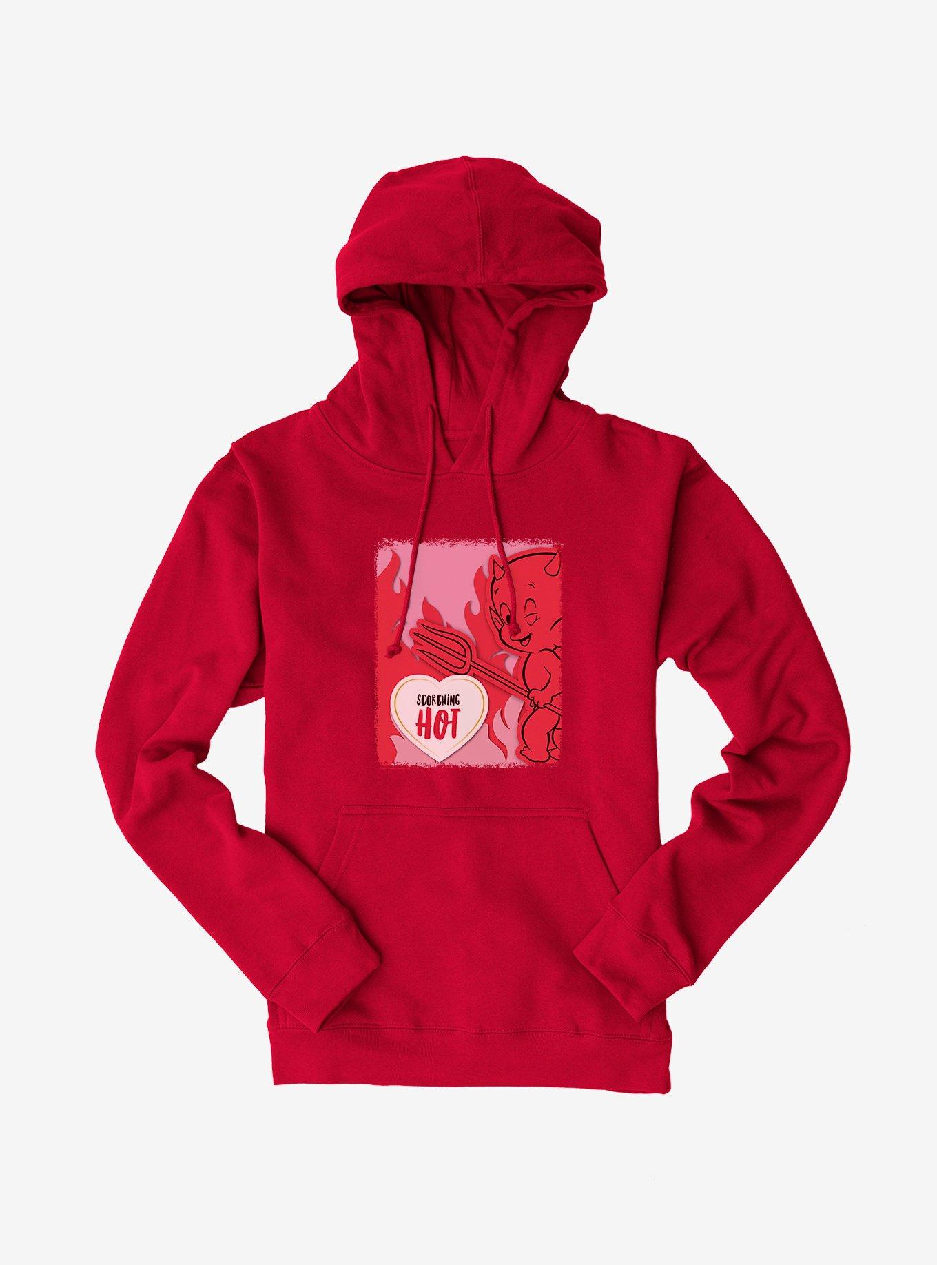 Hot Stuff Winking Devil Hoodie, RED, hi-res