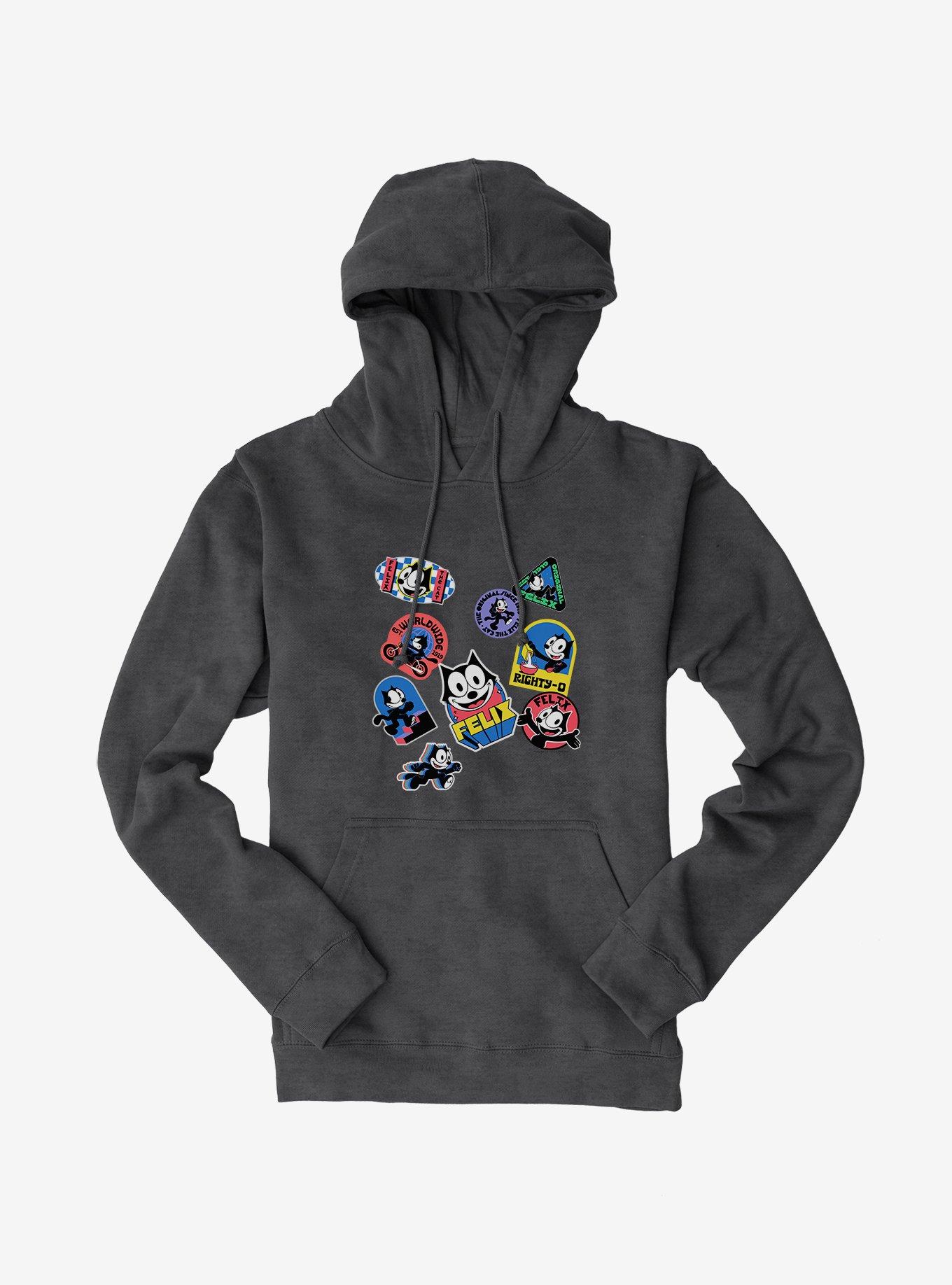 Felix The Cat Sticker Collection Hoodie