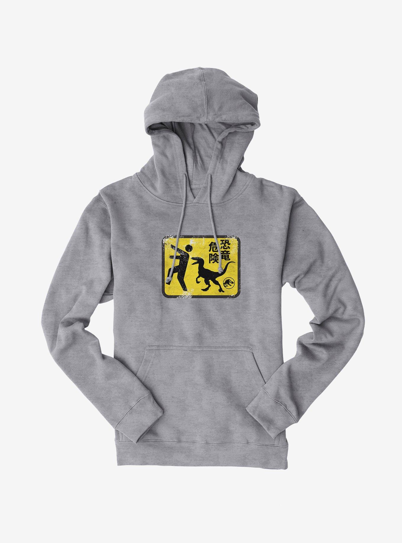 Jurassic World Dominion Caution Sign Hoodie