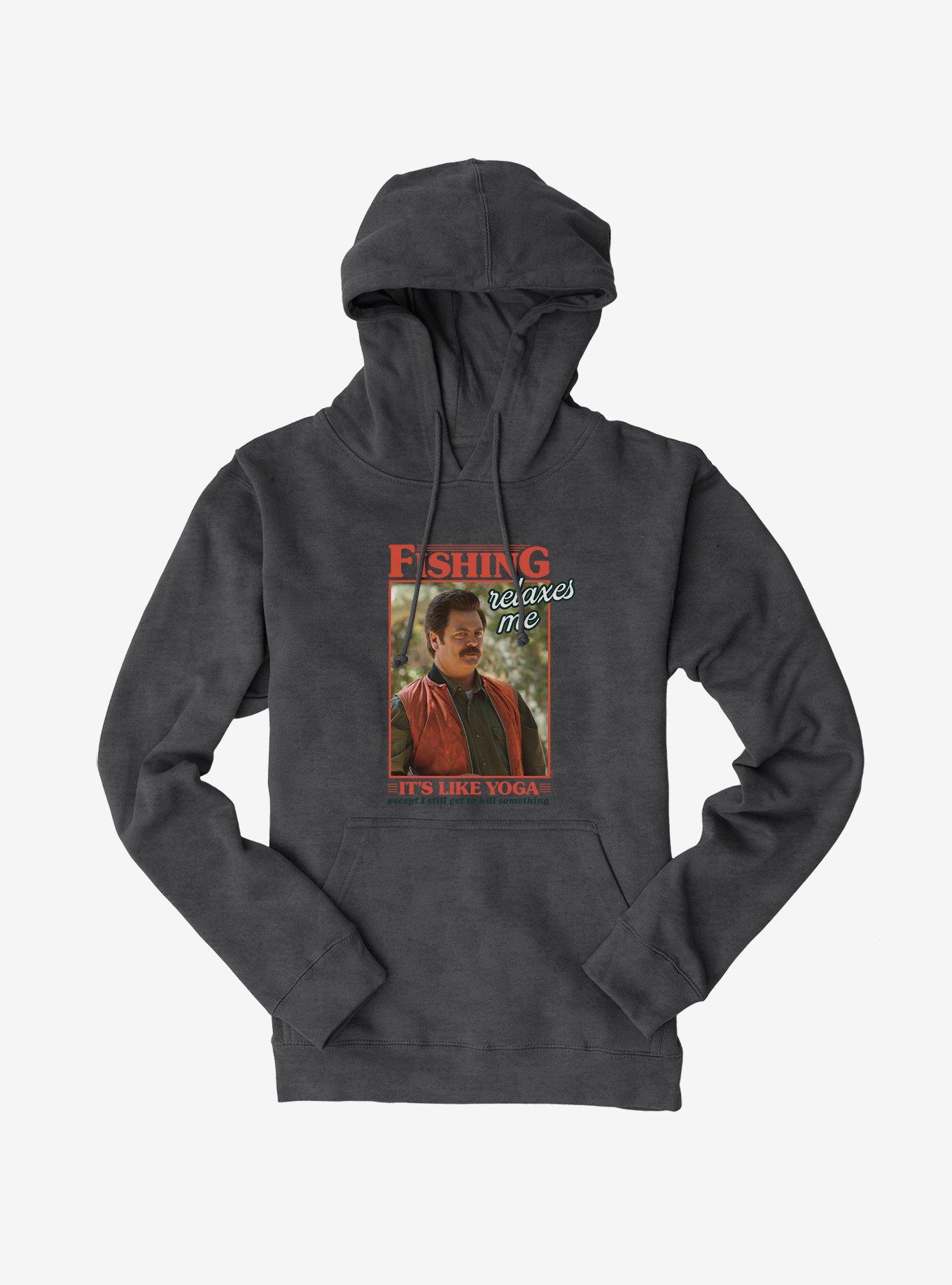 Parks And Recreation Fishing Like Yoga Hoodie, , hi-res