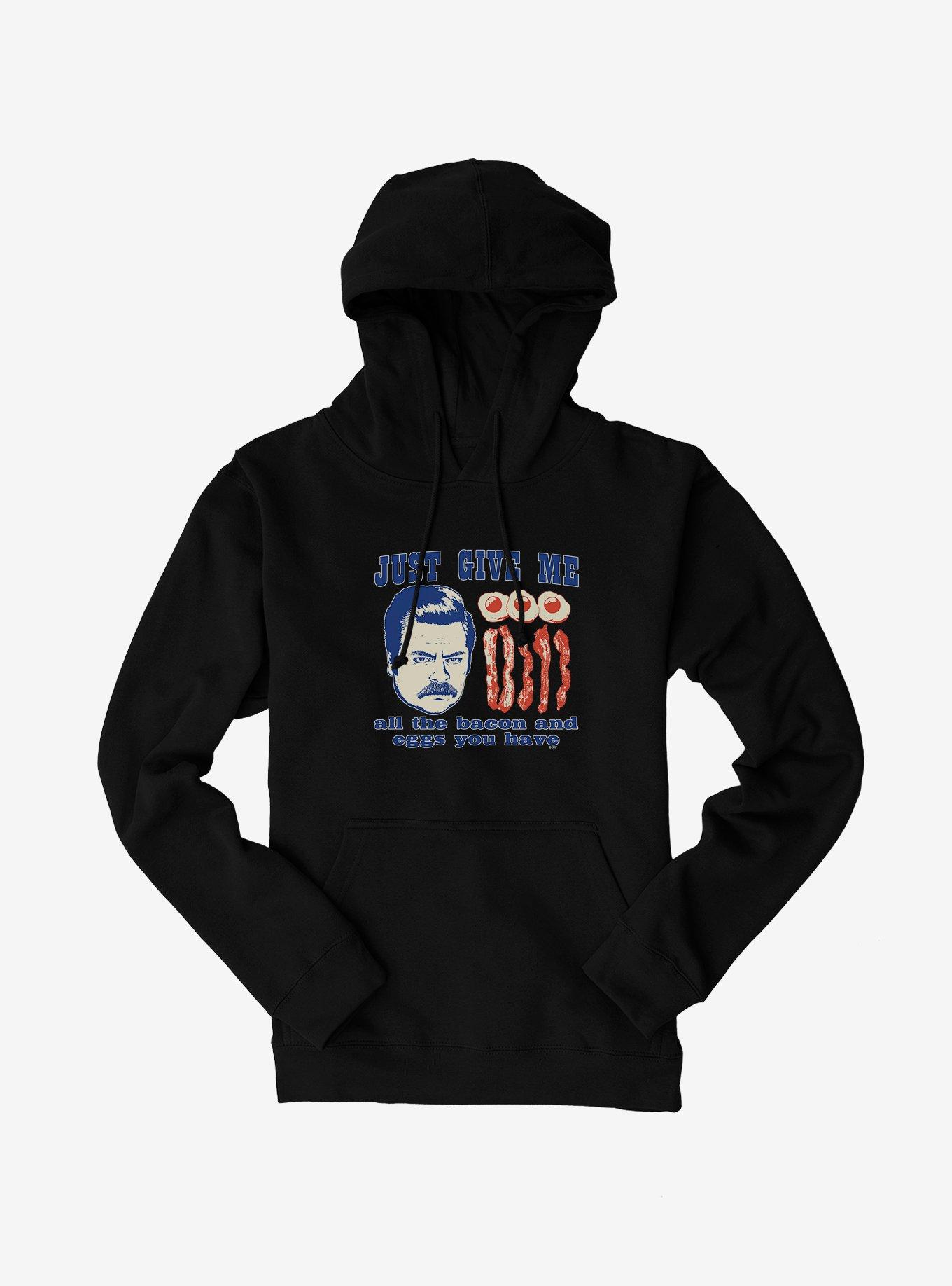 Parks And Recreation Ron And Breakfast Hoodie, BLACK, hi-res