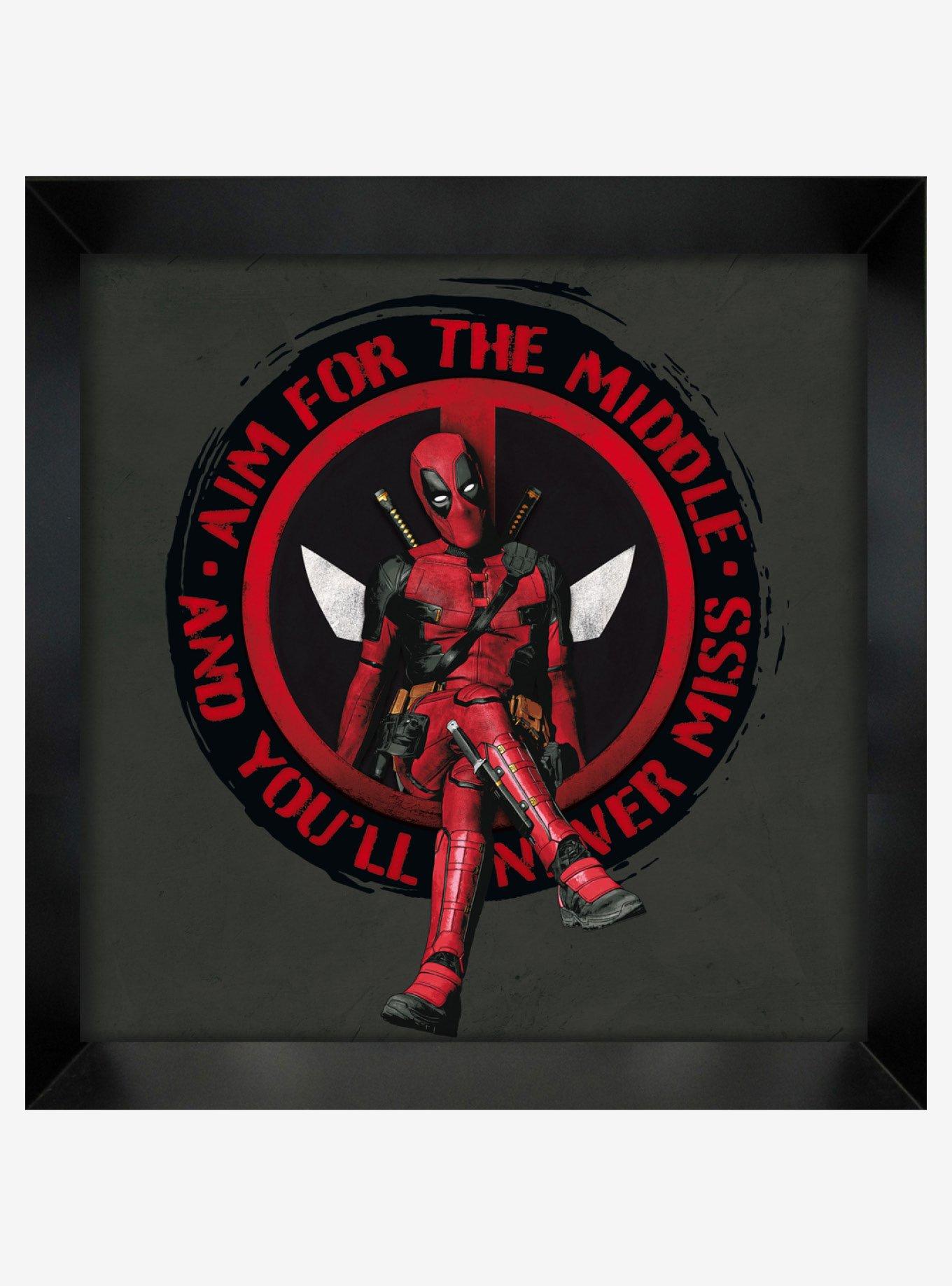 Marvel Deadpool 3 Aim for the Middle Wood Wall Art, , hi-res