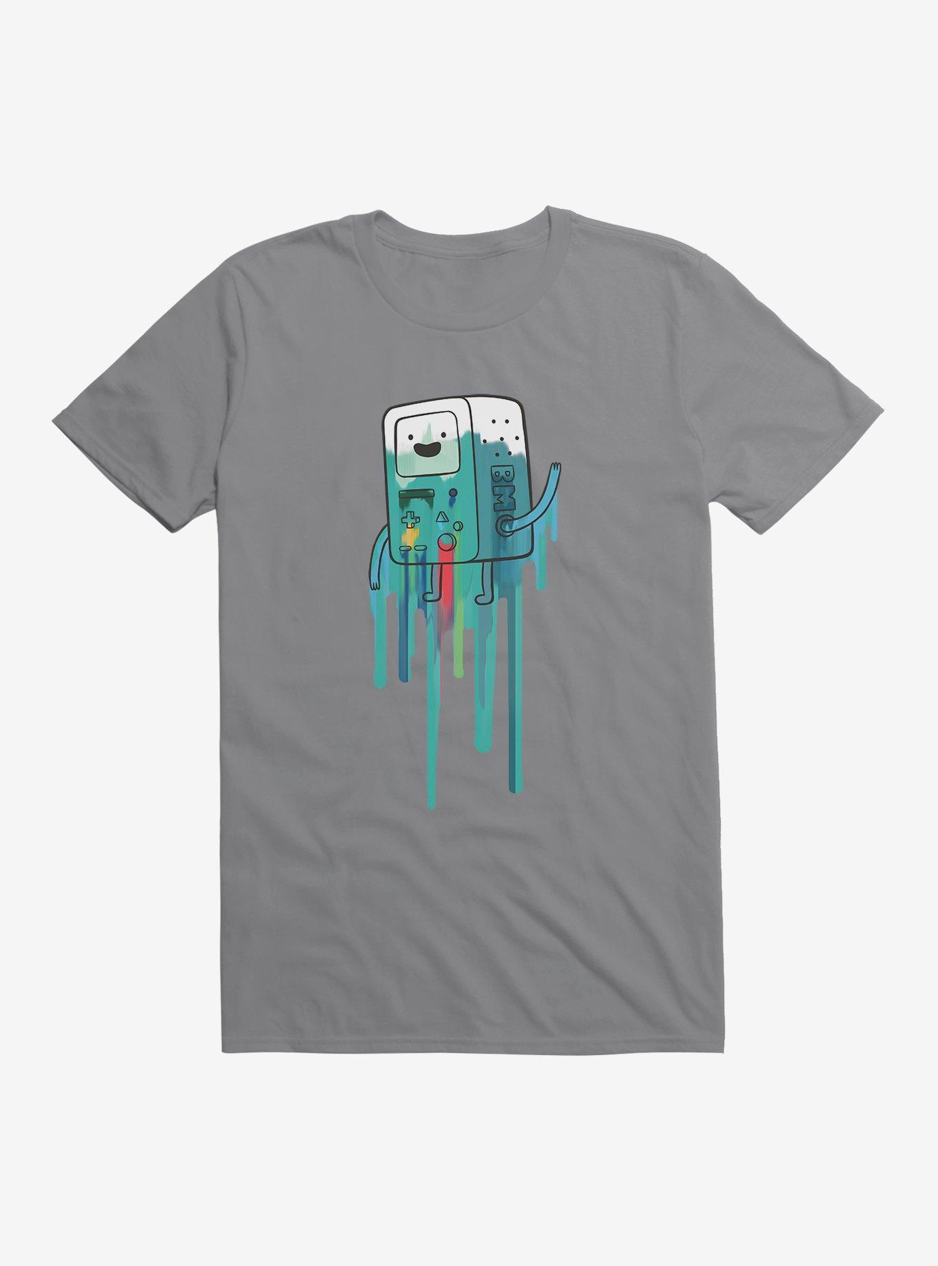 Adventure Time BMO Paint Drip T-Shirt, STORM GREY, hi-res