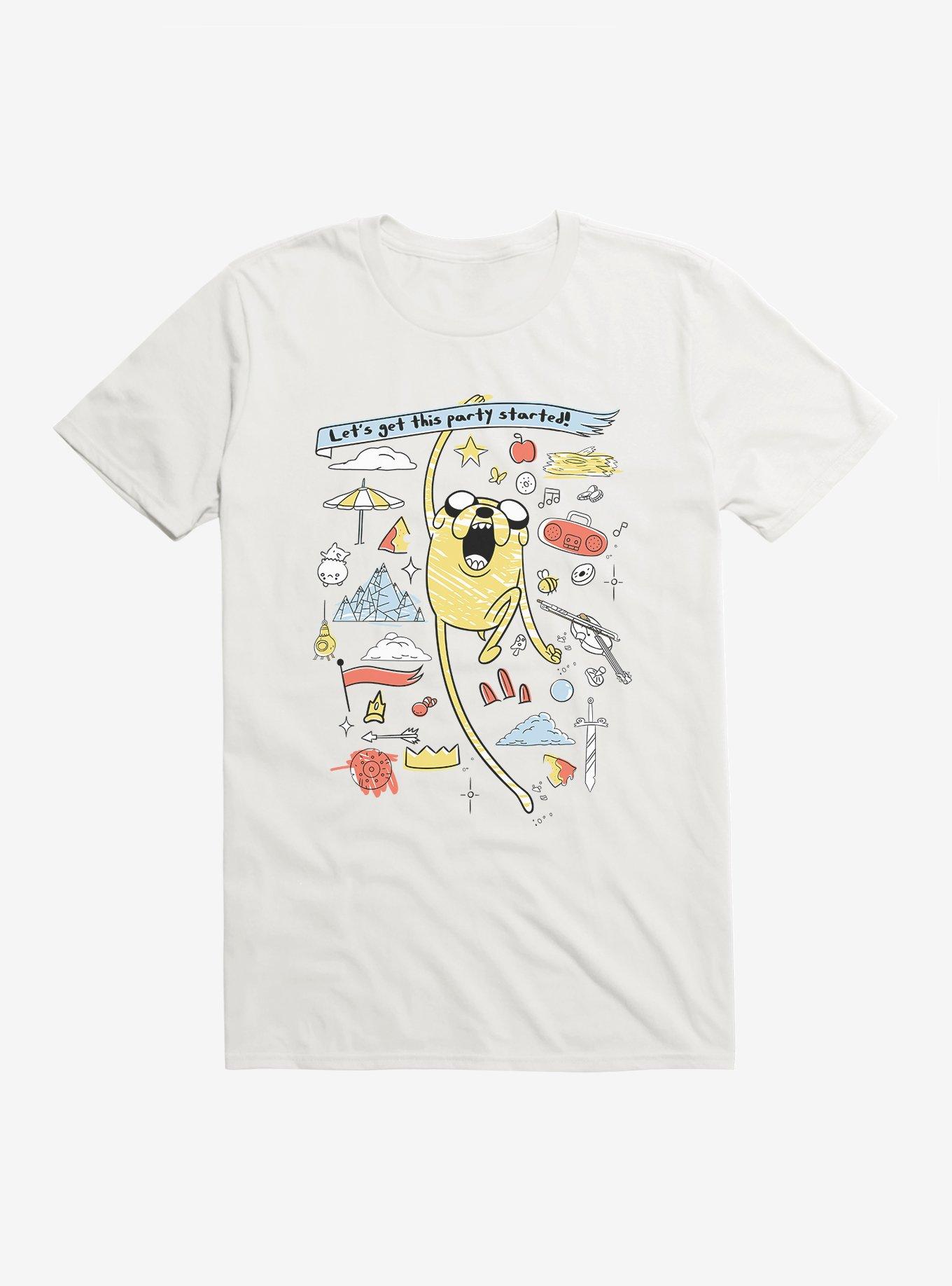 Adventure Time Jake Party Started T-Shirt, WHITE, hi-res