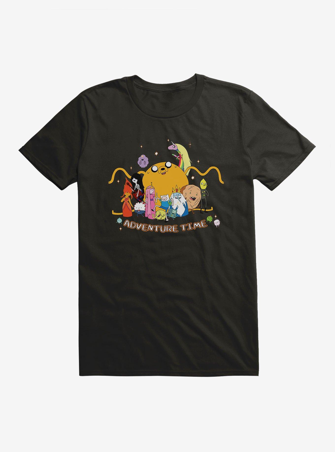 Adventure Time Characters Sparkle T-Shirt, BLACK, hi-res