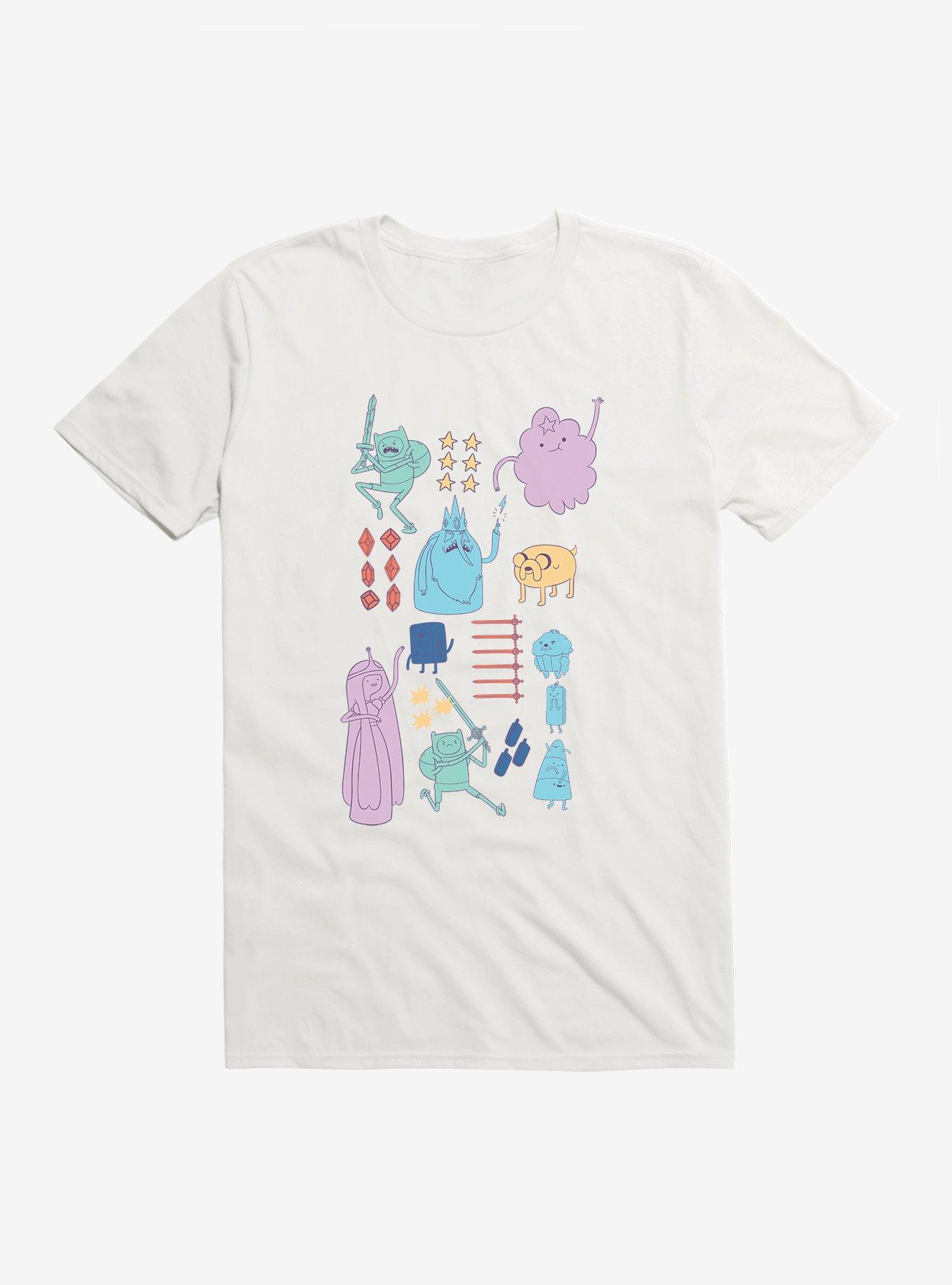 Adventure Time Characters Action T-Shirt, WHITE, hi-res