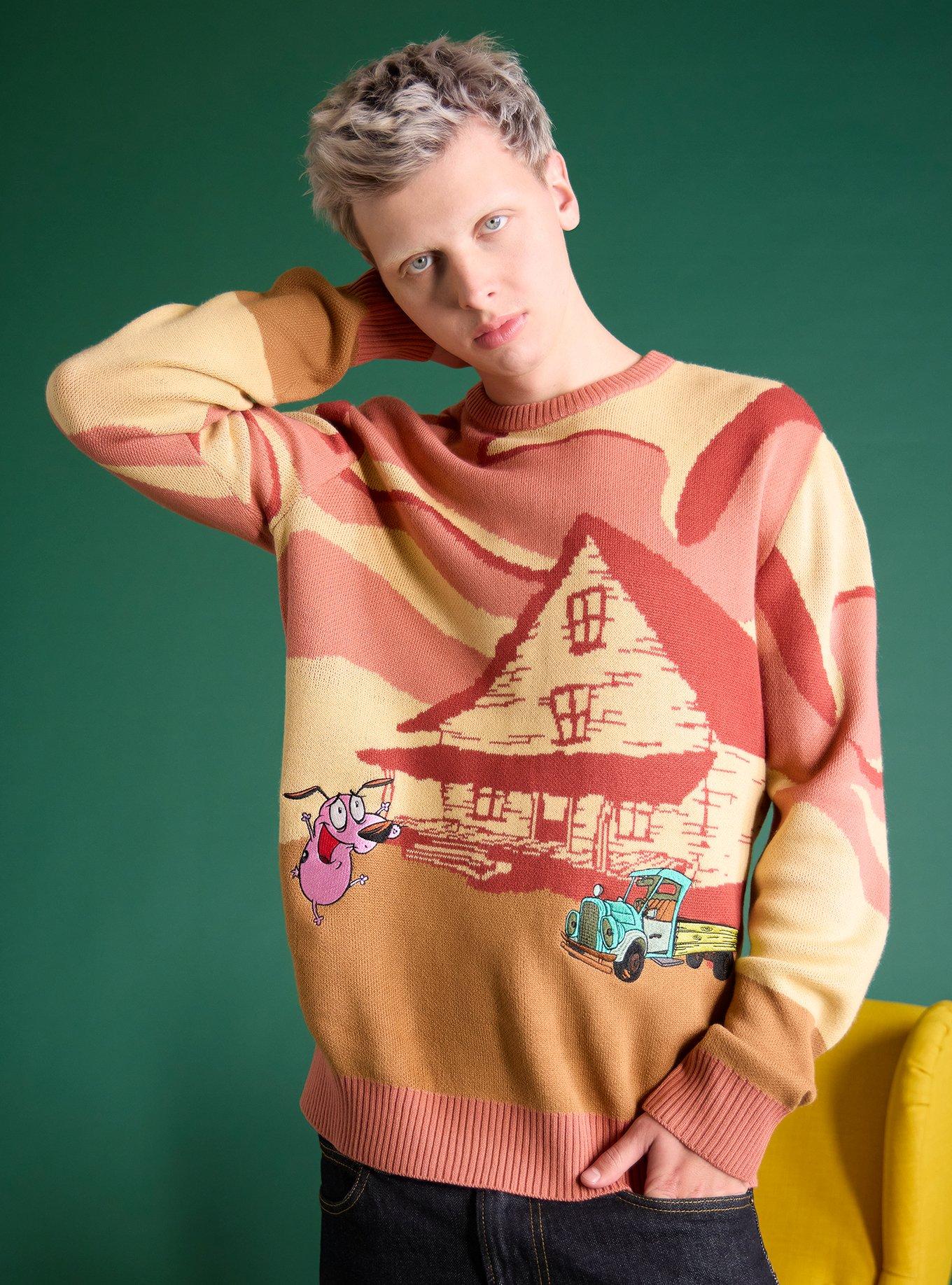 Courage The Cowardly Dog House Intarsia Sweater | Hot Topic