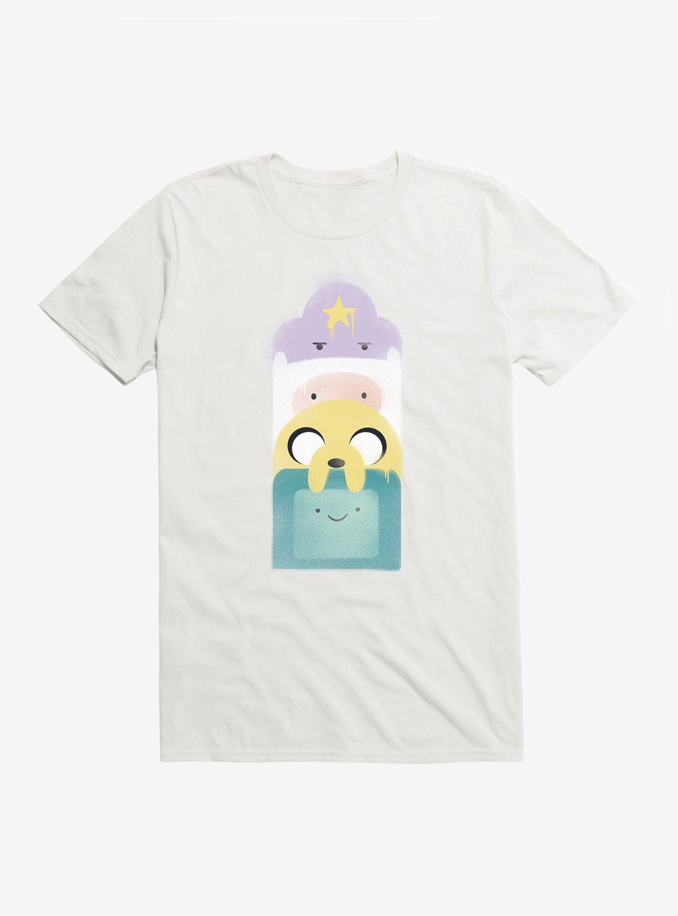 Adventure Time Characters Stack T-Shirt, WHITE, hi-res