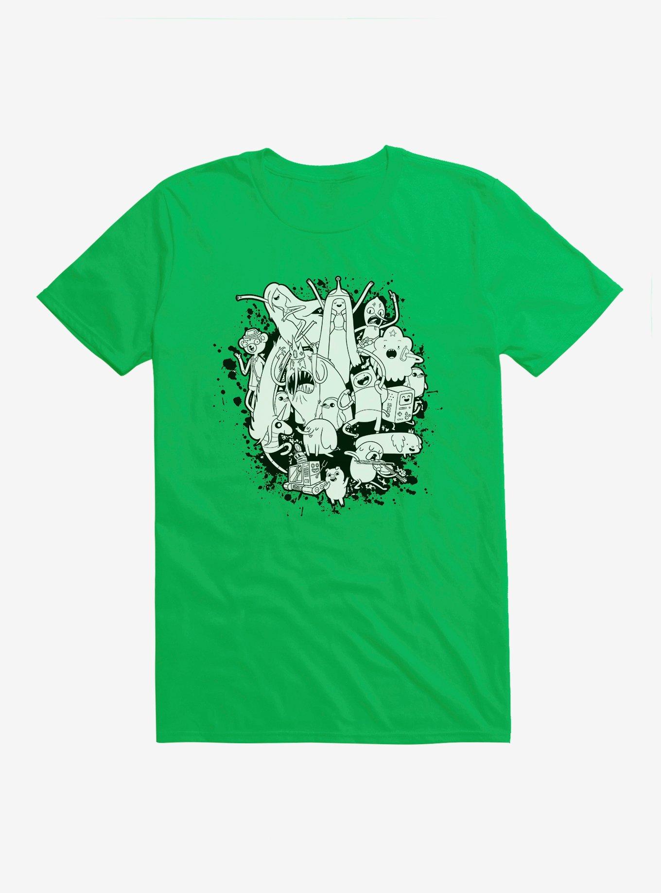 Adventure Time Paint Splatter T-Shirt, IRISH GREEN, hi-res