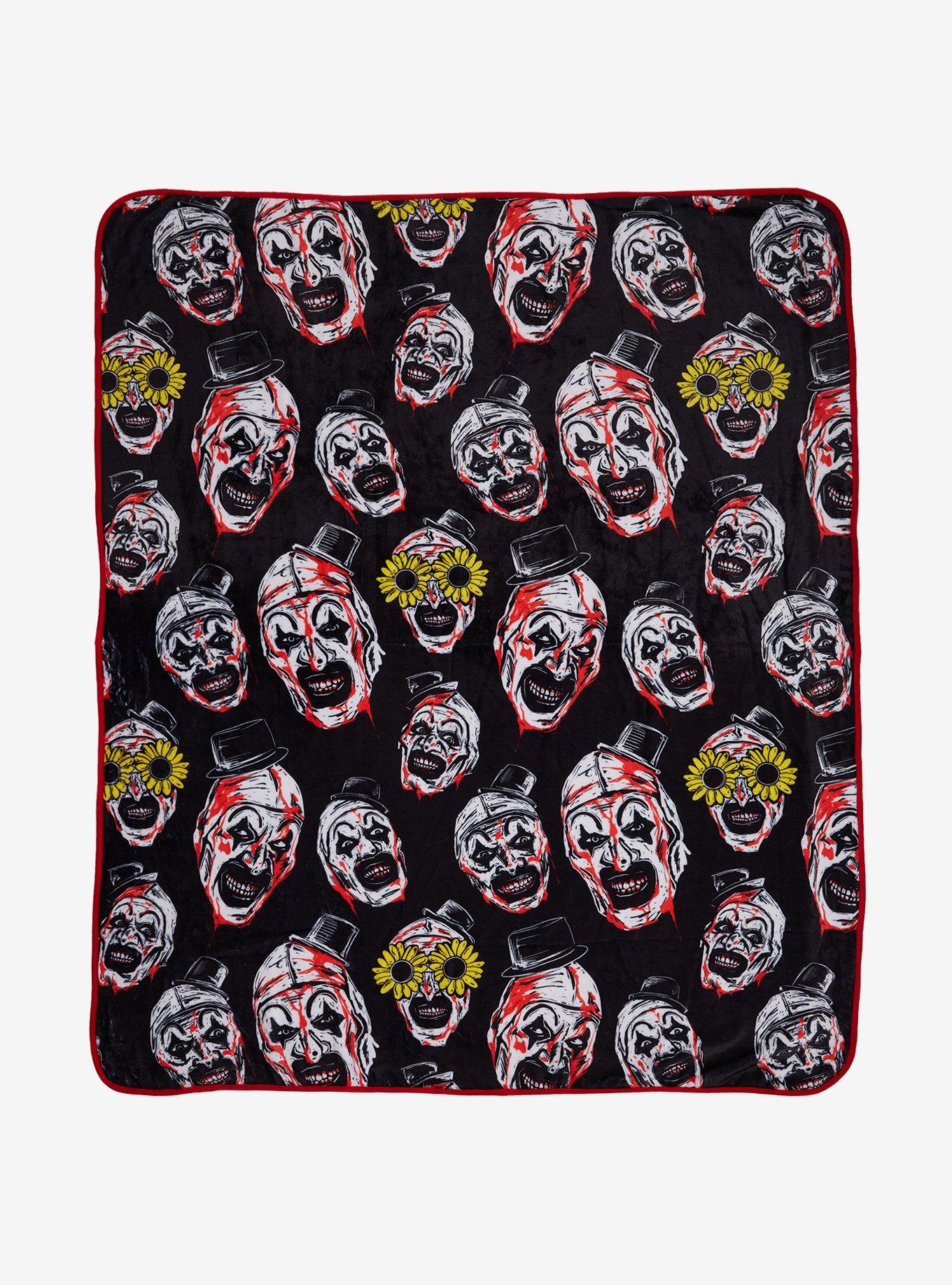 Terrifier Art The Clown Faces Throw Blanket, , hi-res