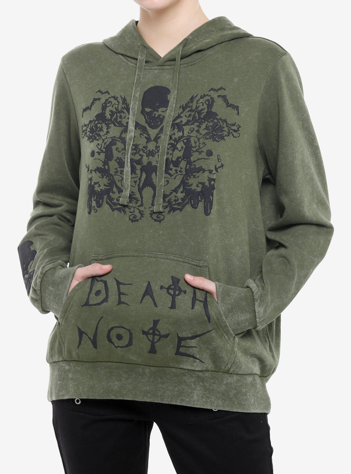 Death Note Skull Grunge Girls Wash Hoodie, , hi-res