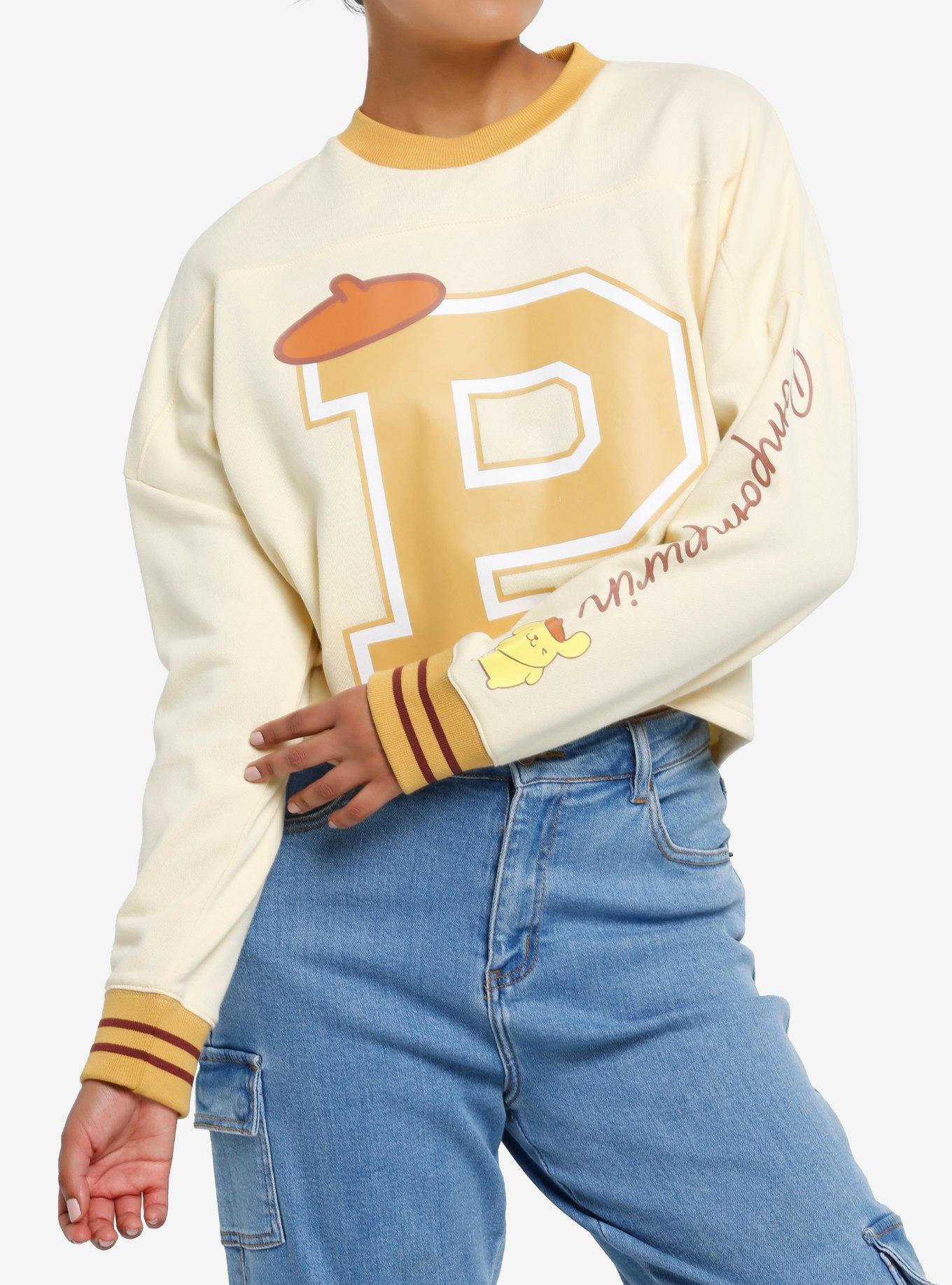 Pompompurin Varsity Girls Crop Sweatshirt, , hi-res