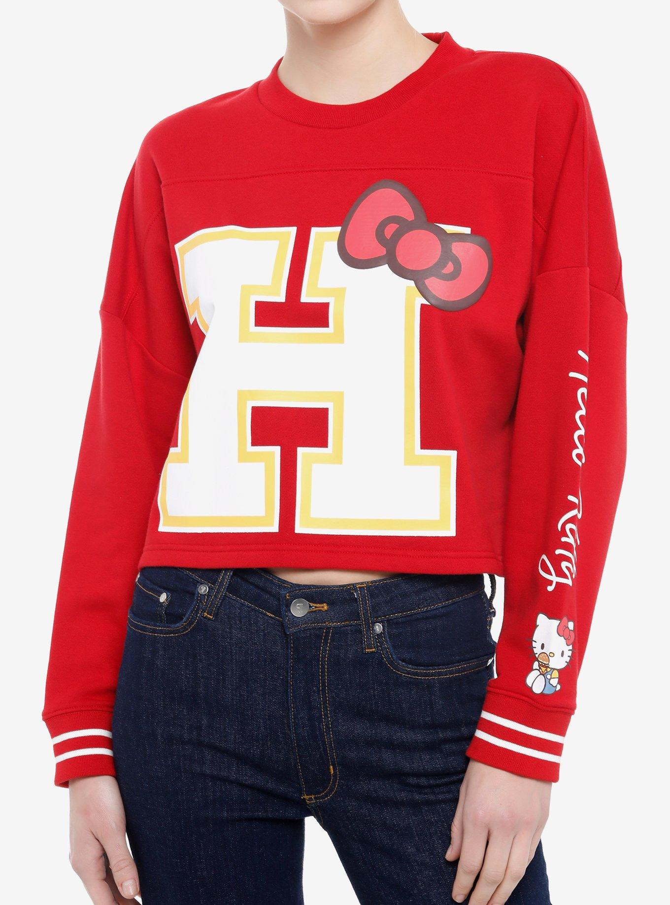 Hello Kitty Varsity Girls Crop Sweater, , hi-res