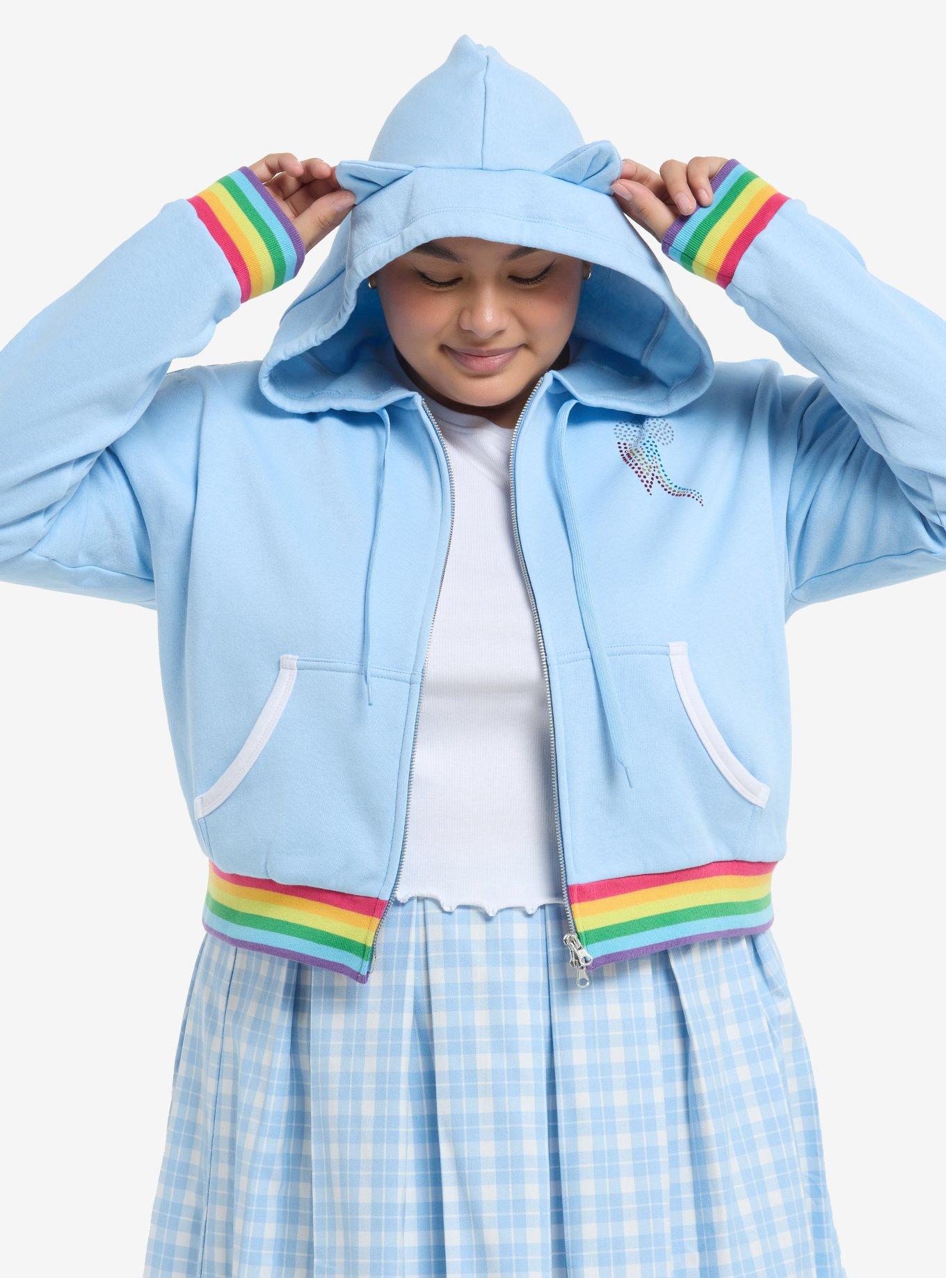 My Little Pony Rainbow Dash Girls Crop Hoodie Plus Size, , hi-res