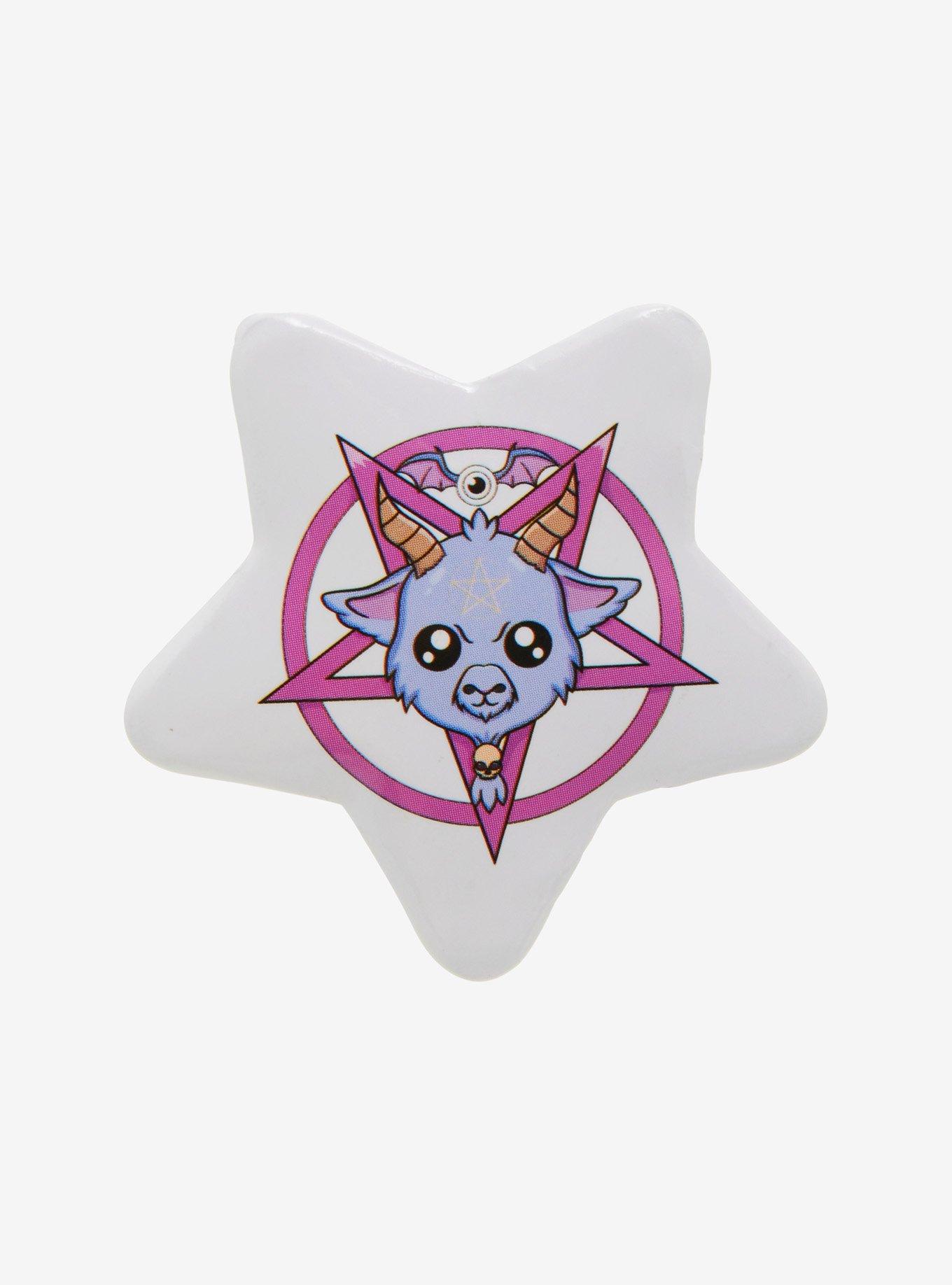 Kawaii Evil Goat Star-Shaped Button, , hi-res