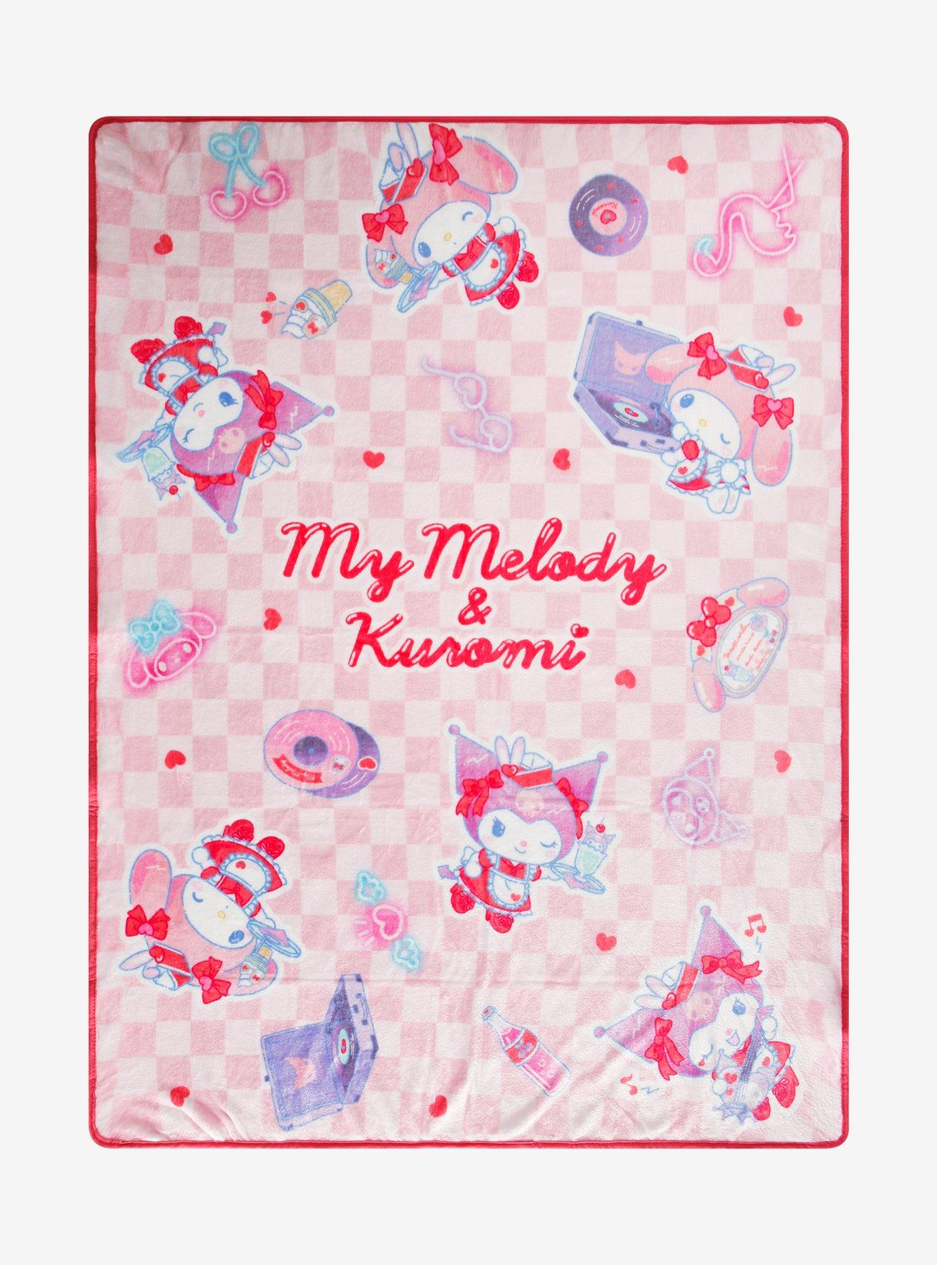 Sanrio My Melody and Kuromi Diner Icons Allover Print Fleece Throw, , hi-res