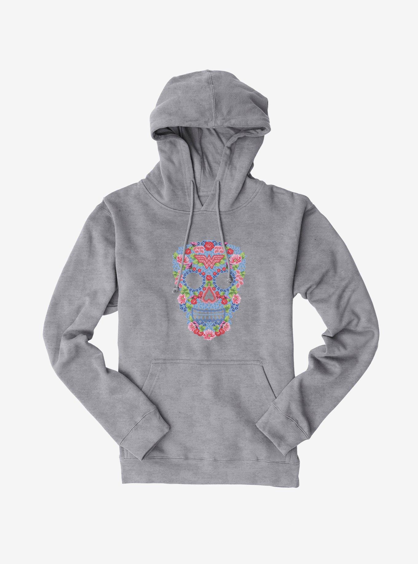 DC Comics Wonder Woman Flower Skull Hoodie, , hi-res